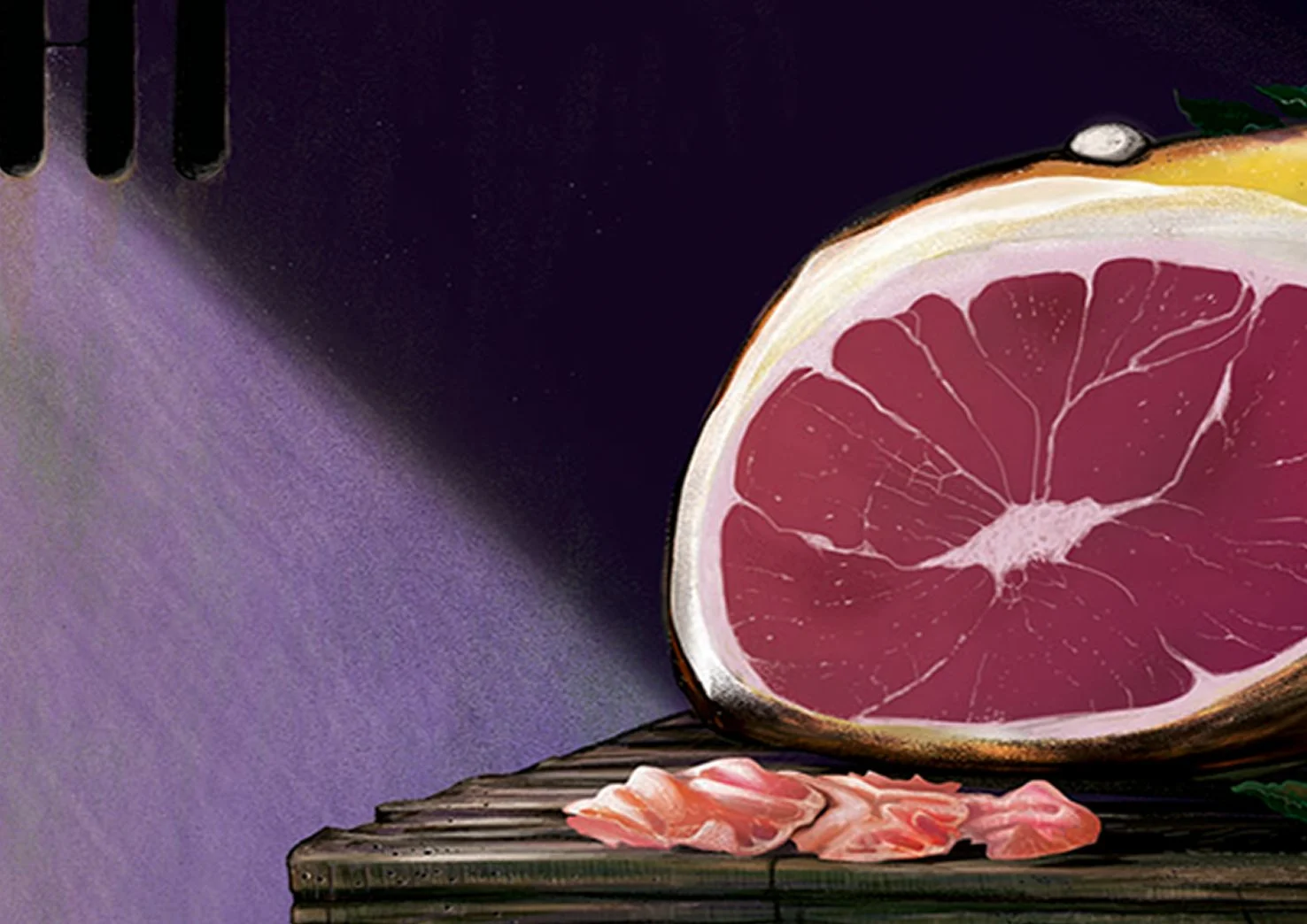 A zoom view of ARMNP's ham painting.