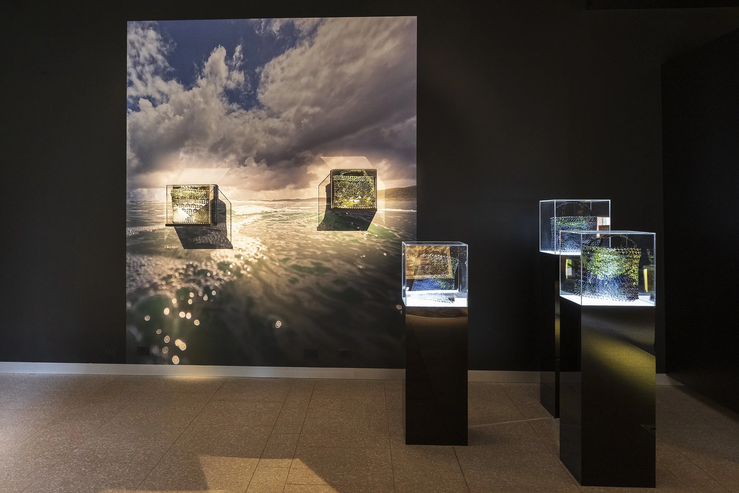 Te raranga i te awa (weaving the river), shown in EXCHANGE, Blak Dot Gallery 2025