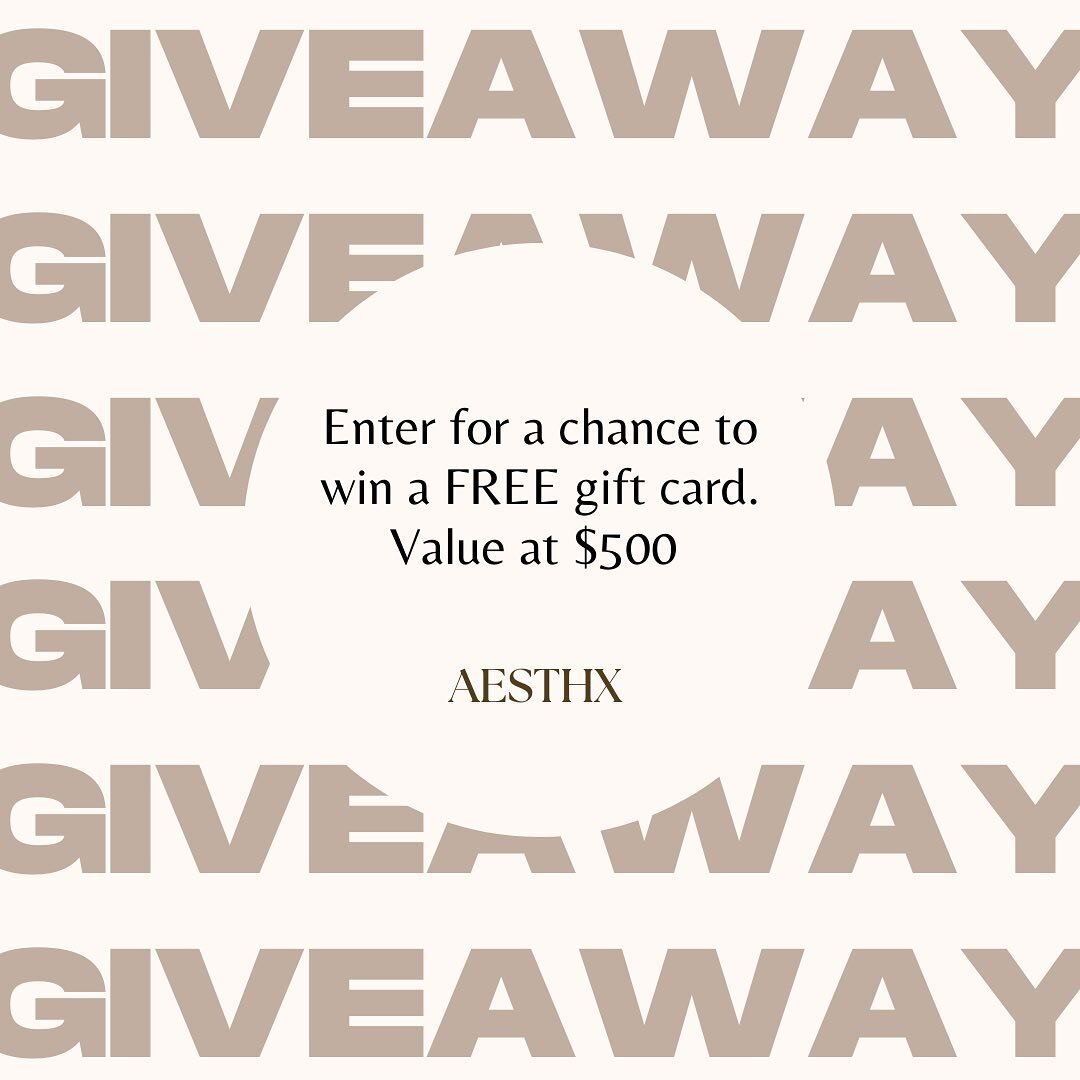 It&rsquo;s GIVEAWAY time!! ✨ 

1 - $500 AESTHX Gift Card
1 - $100 Studioluxe Gift Card 
1 - reiki &amp; chakra balancing
1 - Dermaplane &amp; hydrafacial Service
1 - Brow lamination &amp; tint

 5 Winners !!! You Want a chance to Win these great priz