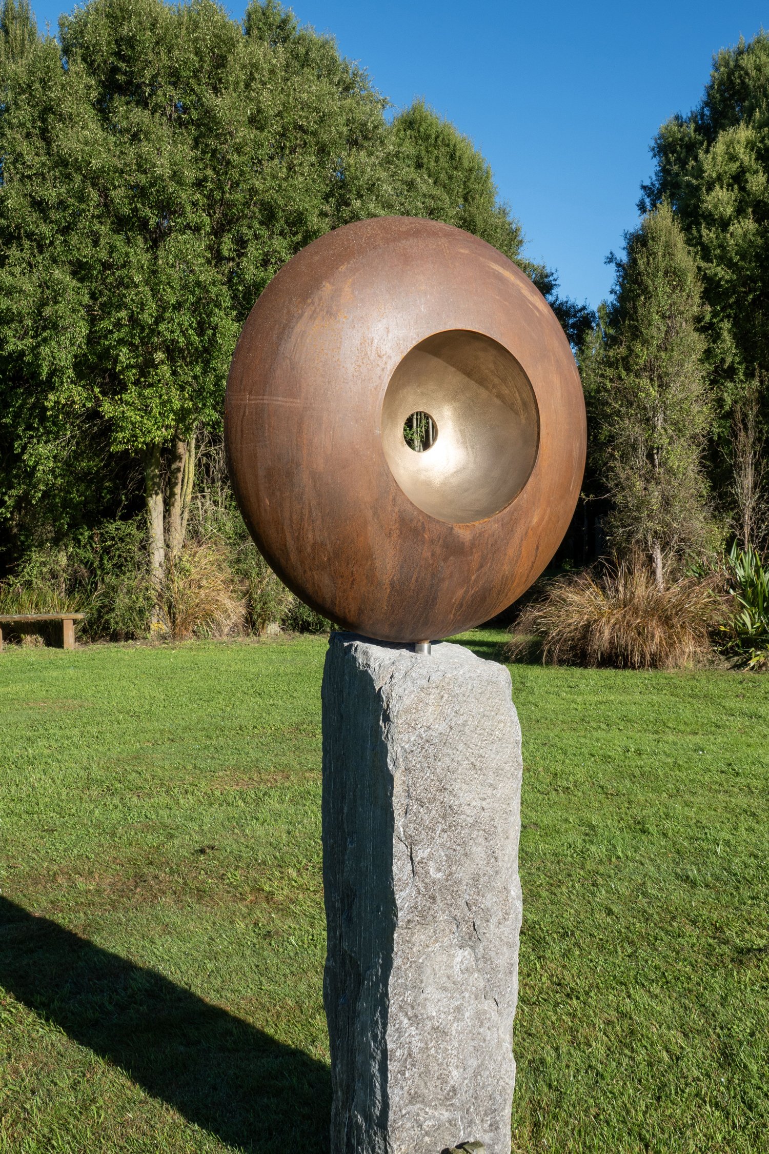  13. Matthew Williams 
  Unyielding  
 (2026)
 Steel and bronze on Westland schist plinth
 2100 x 900 x 400mm
 Ed. of 2
 $15,000
 Ed. 1   SOLD  , Ed. 2 available to commission