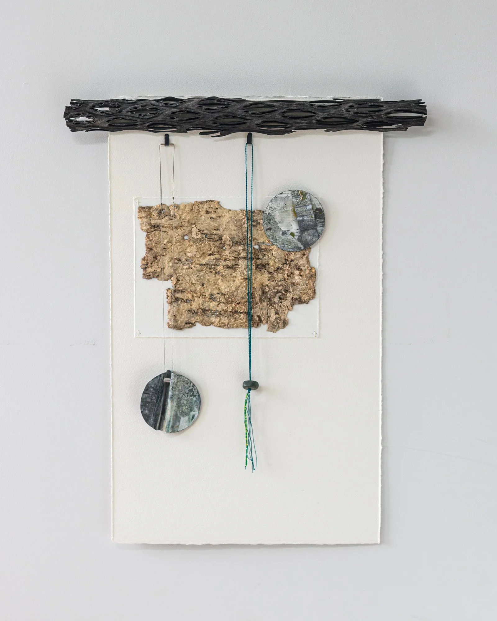  95. Fiona Christeller 
  Marrakech; Orongorongo Valley; Previous work.   
 Series title:  What can’t be left behind? 
 (2026)
 Mixed media, see individual label
 560 x 450 x 45mm
 $1,280