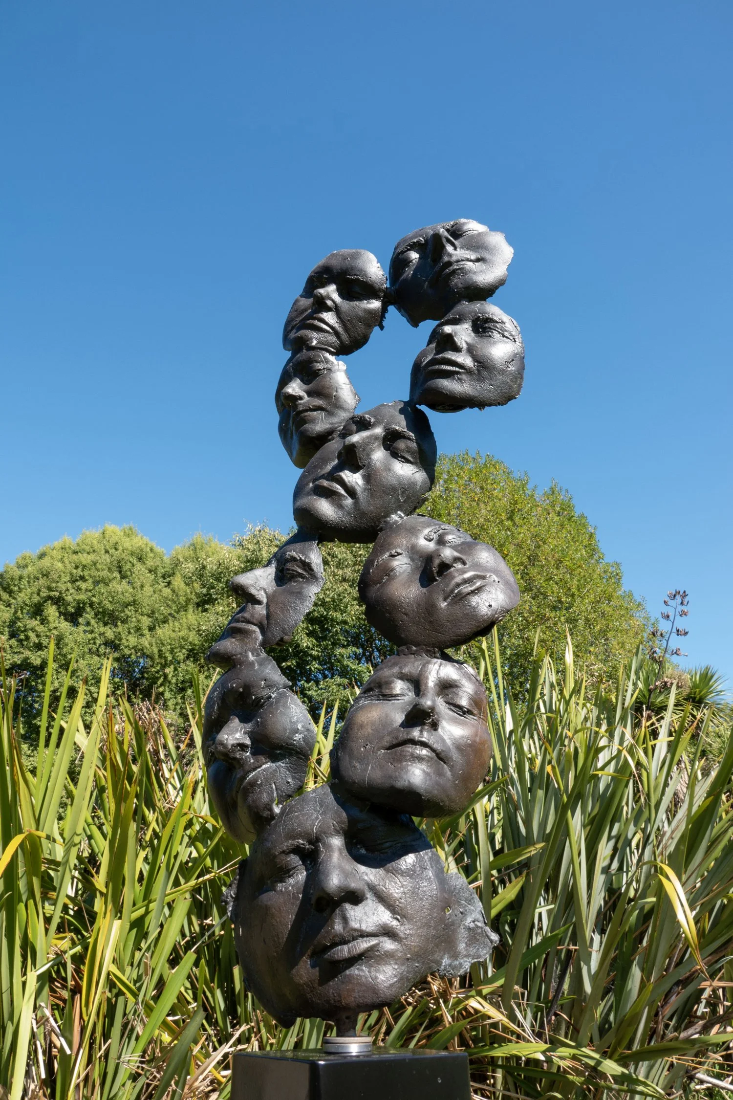  21. Debbie Templeton-Page 
  Moving Together  
 (2023)
 Bronze on steel base
 1880 x 500 x 500mm
 $8,500