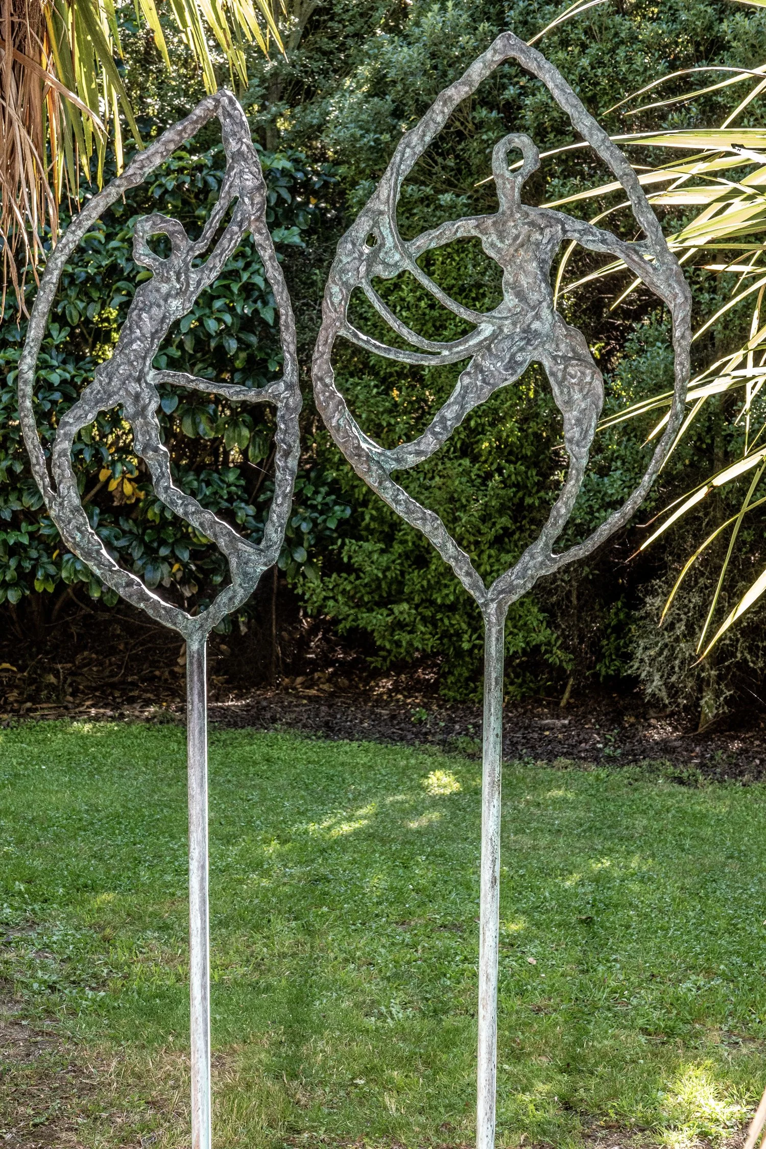  62. Robyn Webster 
  Real Close  
 (2025)
 Bronze on stone plinth, stainless steel pin
 2000 x 550 x 200mm 
 Ed. 1 of 1
 $4,500