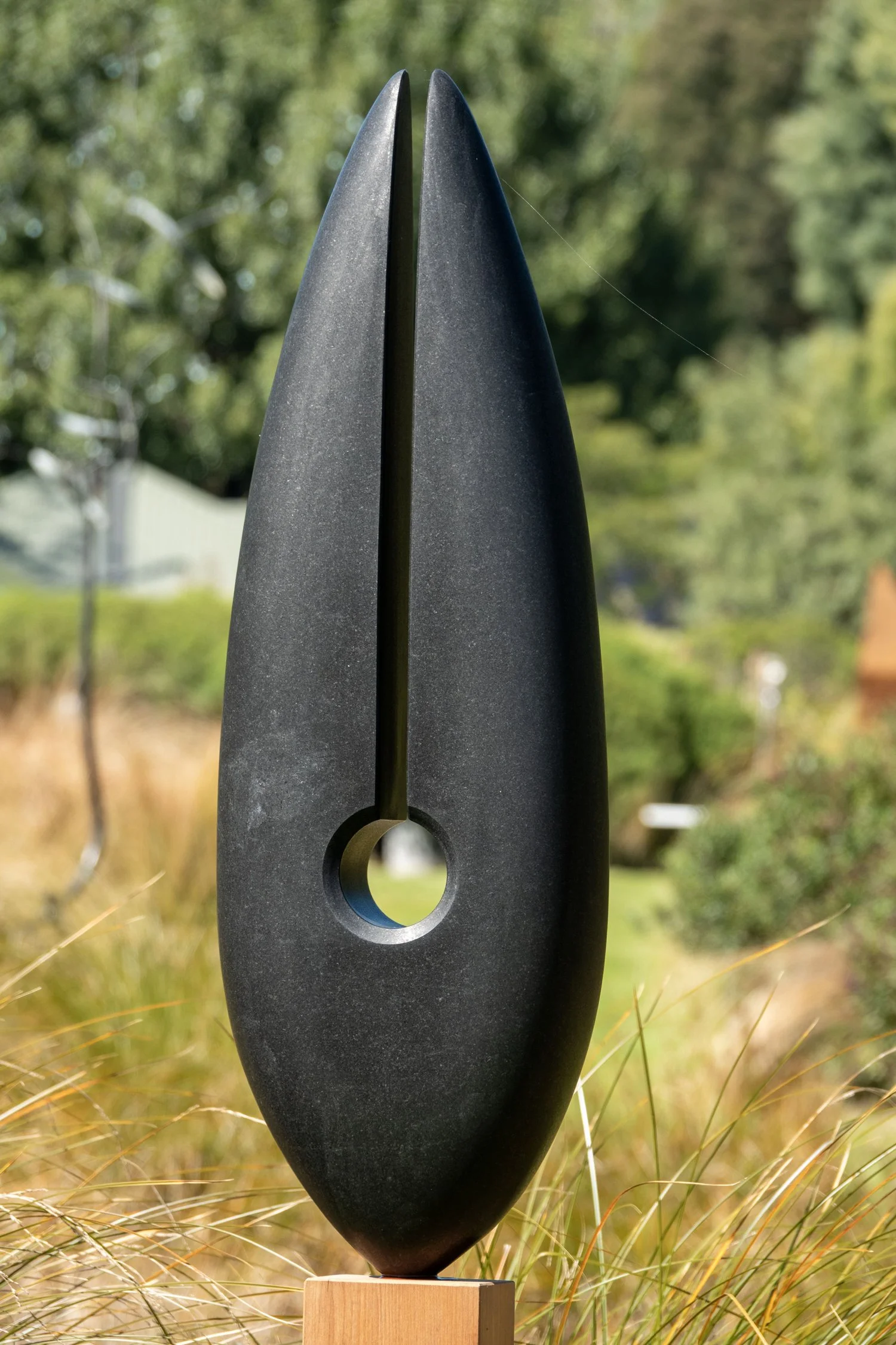  47. Johnny Turner 
  Genesis  
 (2026)
 Black granite
 1000 x 300 x 100mm, plinth H: 1 m   
 $15,000