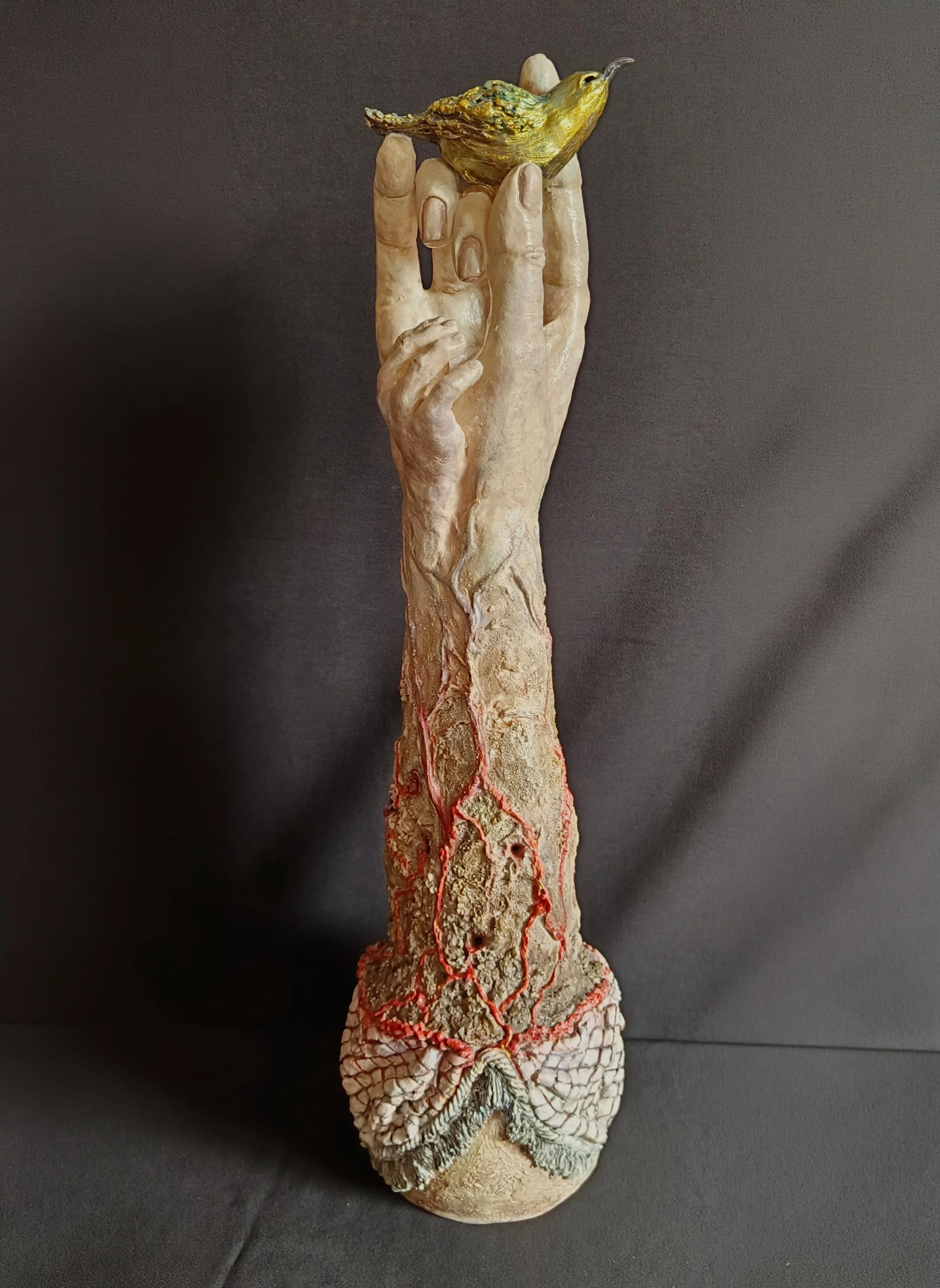  97. Jane Whales 
  Salaam  
 (2026)
 Ceramic, glazed
 500 x 130 x 130mm
 $1,300
   SOLD  