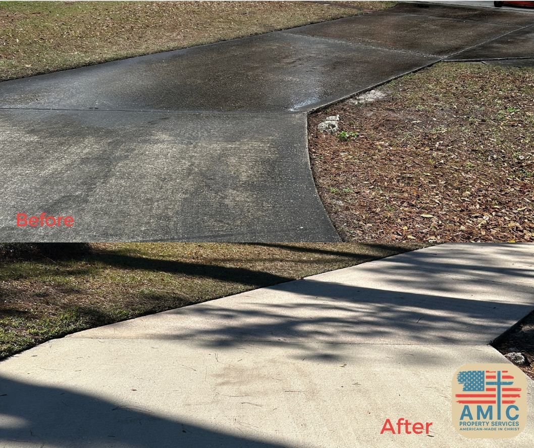 Transformation Tuesday! 💪 Bartram property glow-up. Professional pressure washing brings out the shine your property deserves. Driveways, patios, sidewalks&mdash;we handle it all. Free estimate. DM or call us! 📞✨

#PressureWashing #Jacksonville #Be