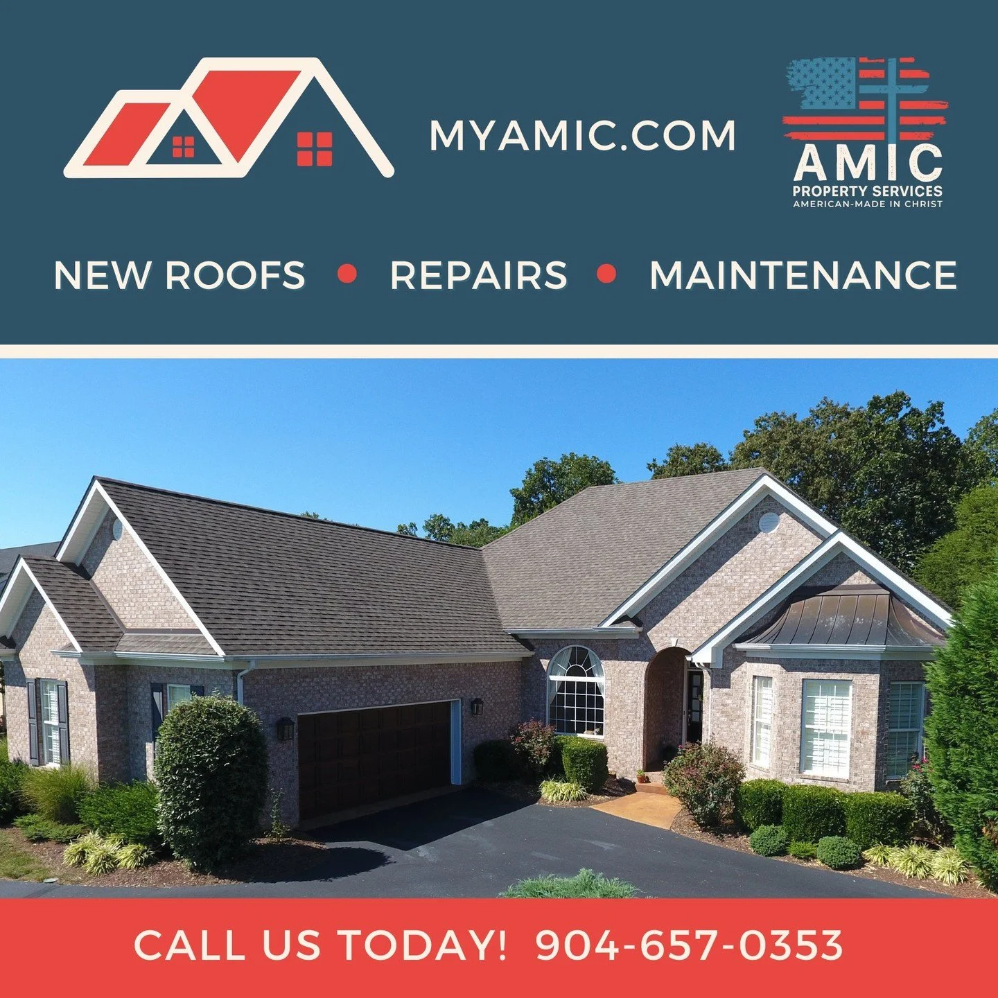 🏠 NEW ROOFS | REPAIRS | MAINTENANCE

AMIC Property Services delivers professional roofing solutions with three generations of expertise. Licensed, insured, and serving Jacksonville.

✅ New Roof Installation
✅ Repairs &amp; Maintenance
✅ Free Estimat