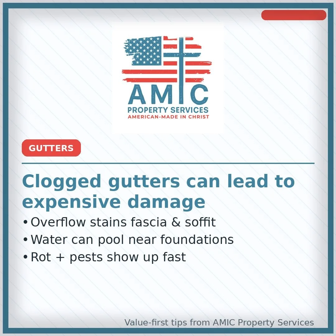 Clogged Gutters Lead to Expensive Damage: Overflow stains fascia and soffit, water pools near foundations, and rot plus pests show up fast. Gutter maintenance is one of the highest ROI property care investments you can make.

Proudly serving Avondale