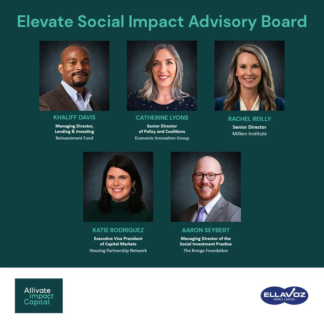 Allivate Impact Capital and Ellavoz Impact Capital Announce Social Impact Advisory Board for Opportunity Zone Venture