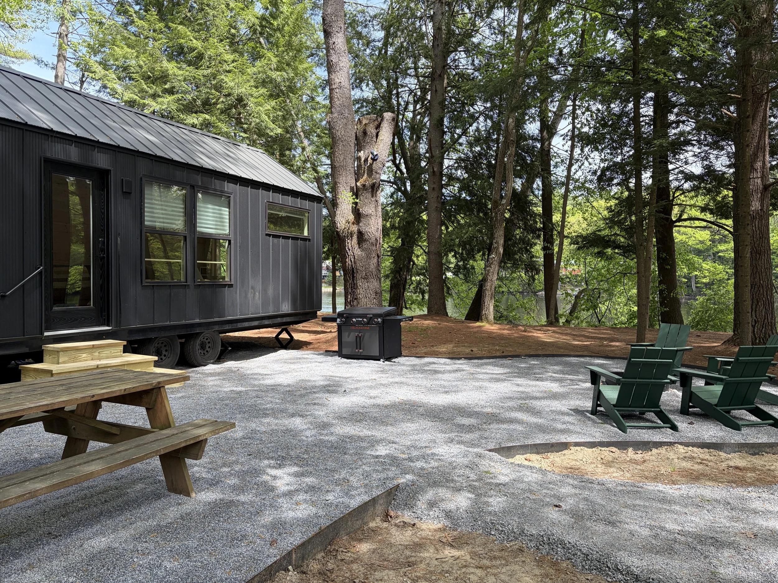The Walnut has a spacious yard that looks out on the Hudson river.