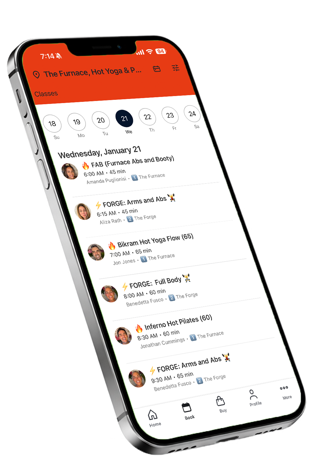 EXAMPLE IMAGE OF SCHEDULE IN APP