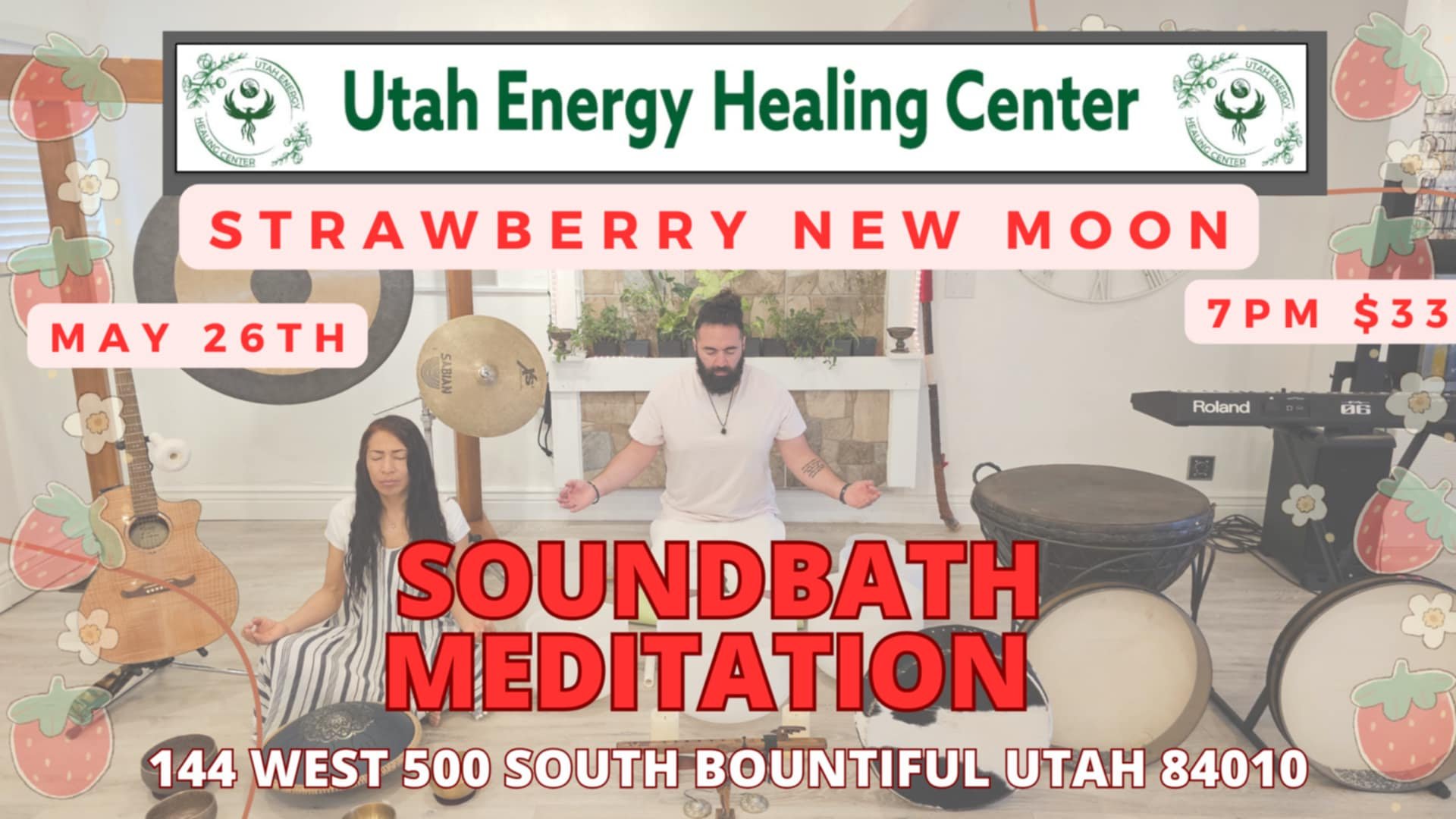 🍓🌑 STRAWBERRY NEW MOON: ROOT CHAKRA SOUND BATH MEDITATION 🌑🍓