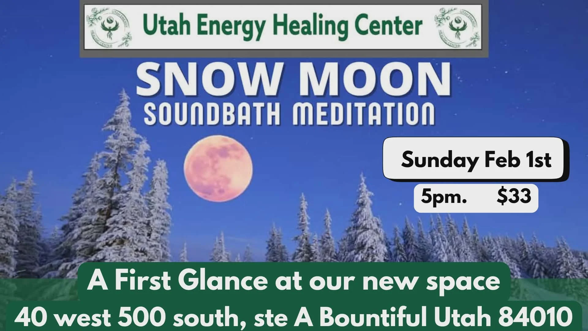 NEW SPACE: ❄️✨ SNOW FULL MOON ✨❄️🌕 VIP MEDITATION &amp; SOUNDBATH 🌕