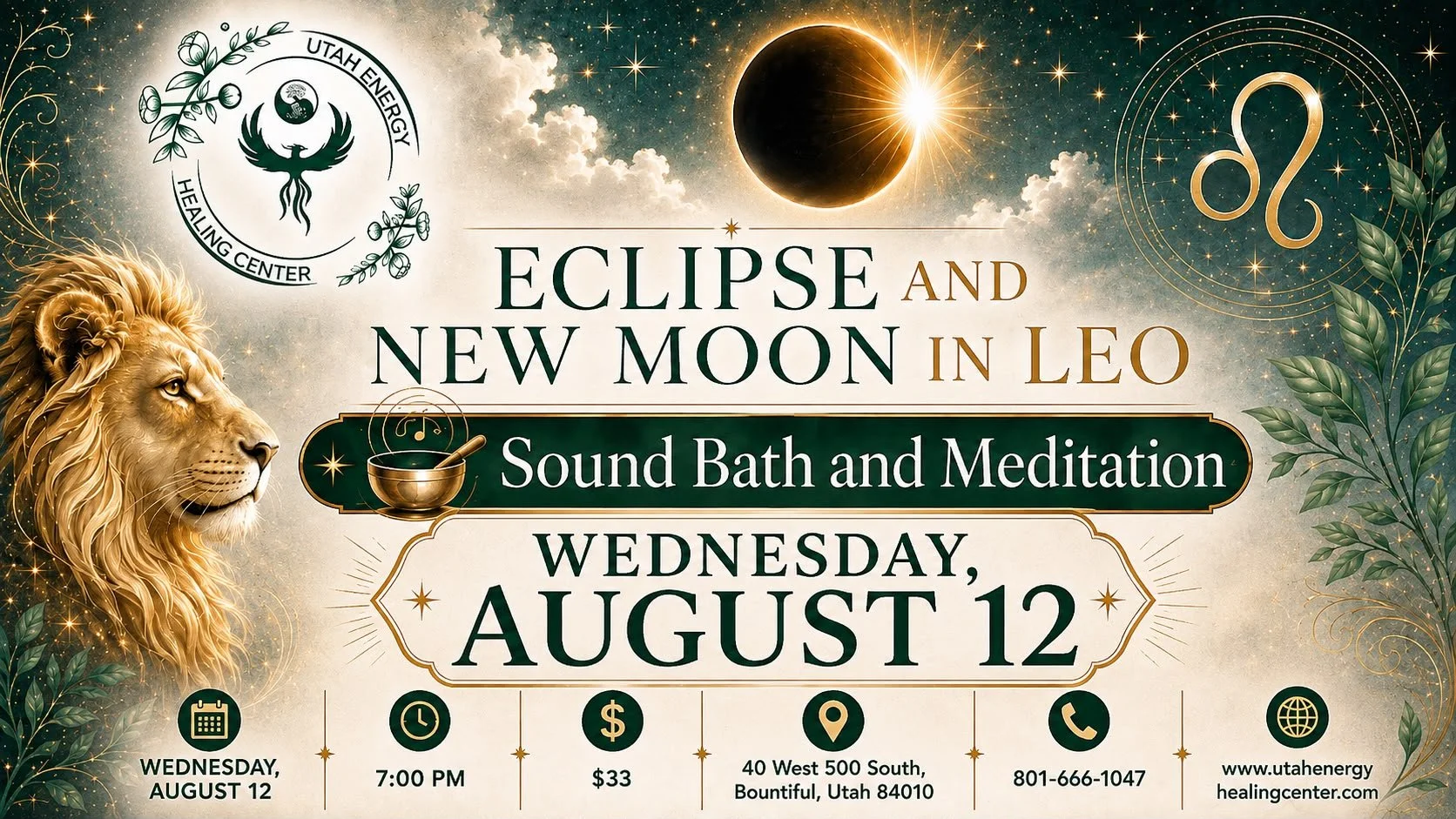 🌑ECLIPSE+NEW MOON IN LEO♑AUG 12&nbsp;🥁SOUNDBATH MEDITATION&nbsp;🎶 