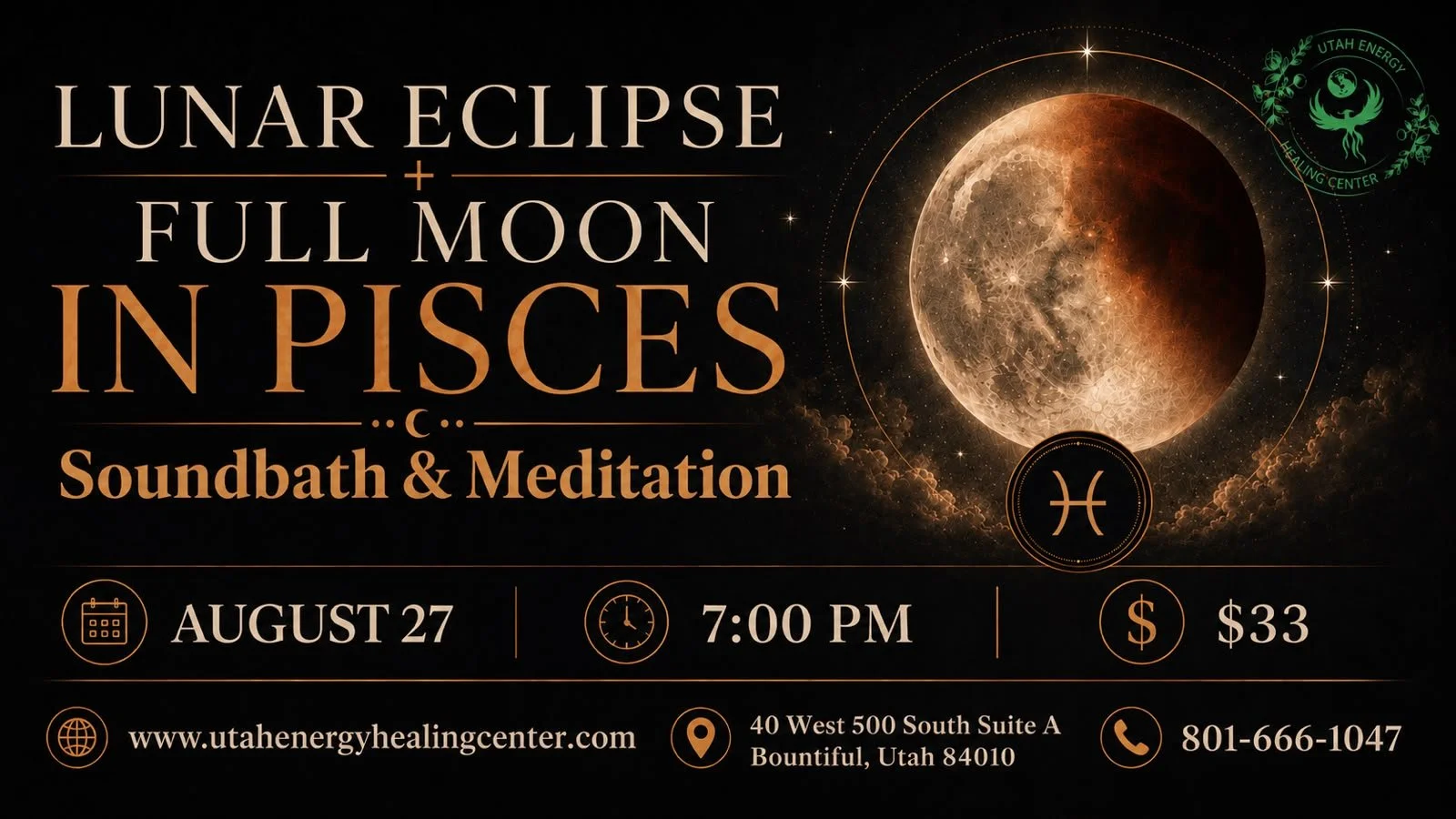 🌑ECLIPSE+FULL MOON IN PISCES♓️AUG 27&nbsp;🥁SOUNDBATH MEDITATION&nbsp;🎶 