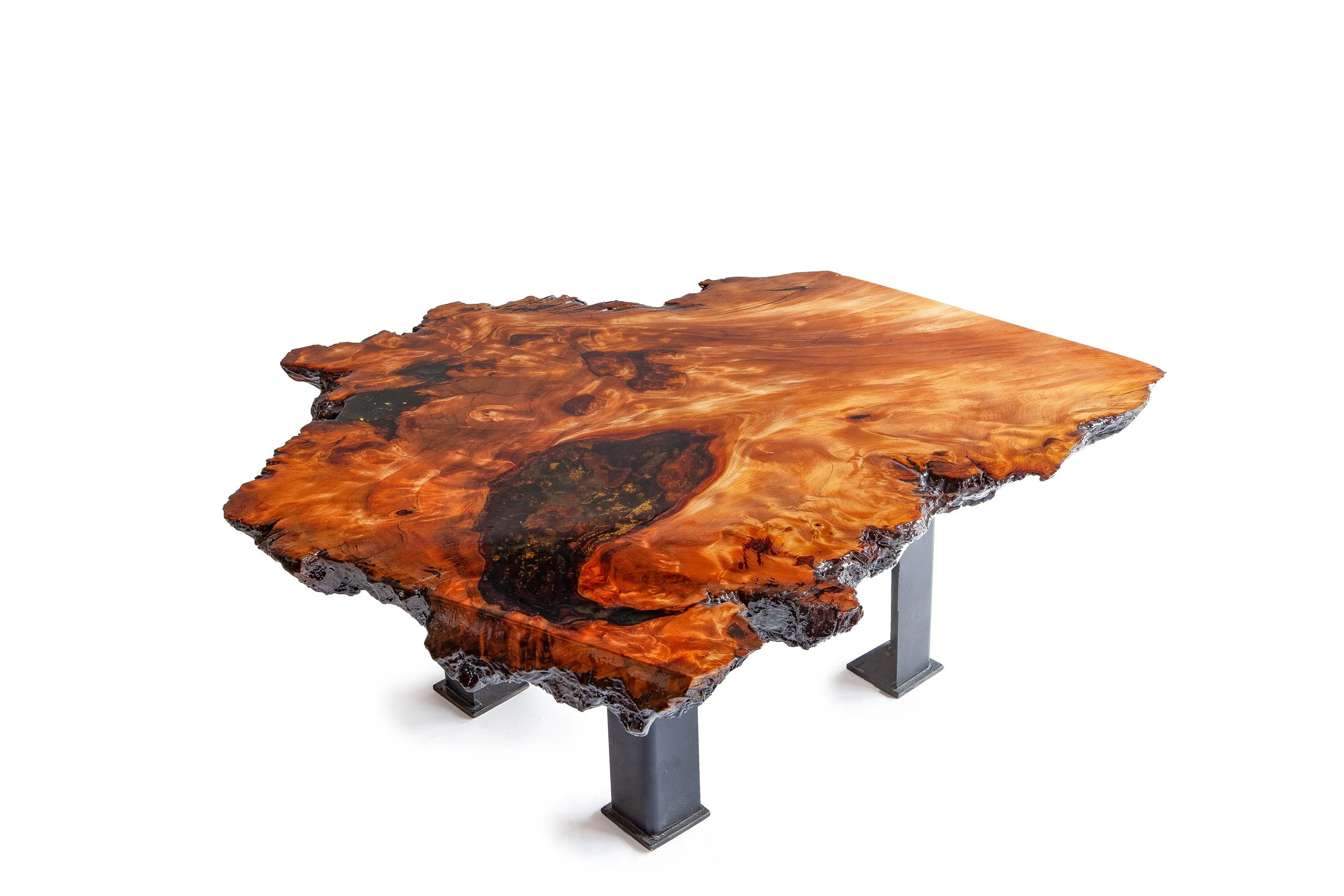 Swamp Kauri Burr Wooden Coffee Table Reversible — Oratia Creations