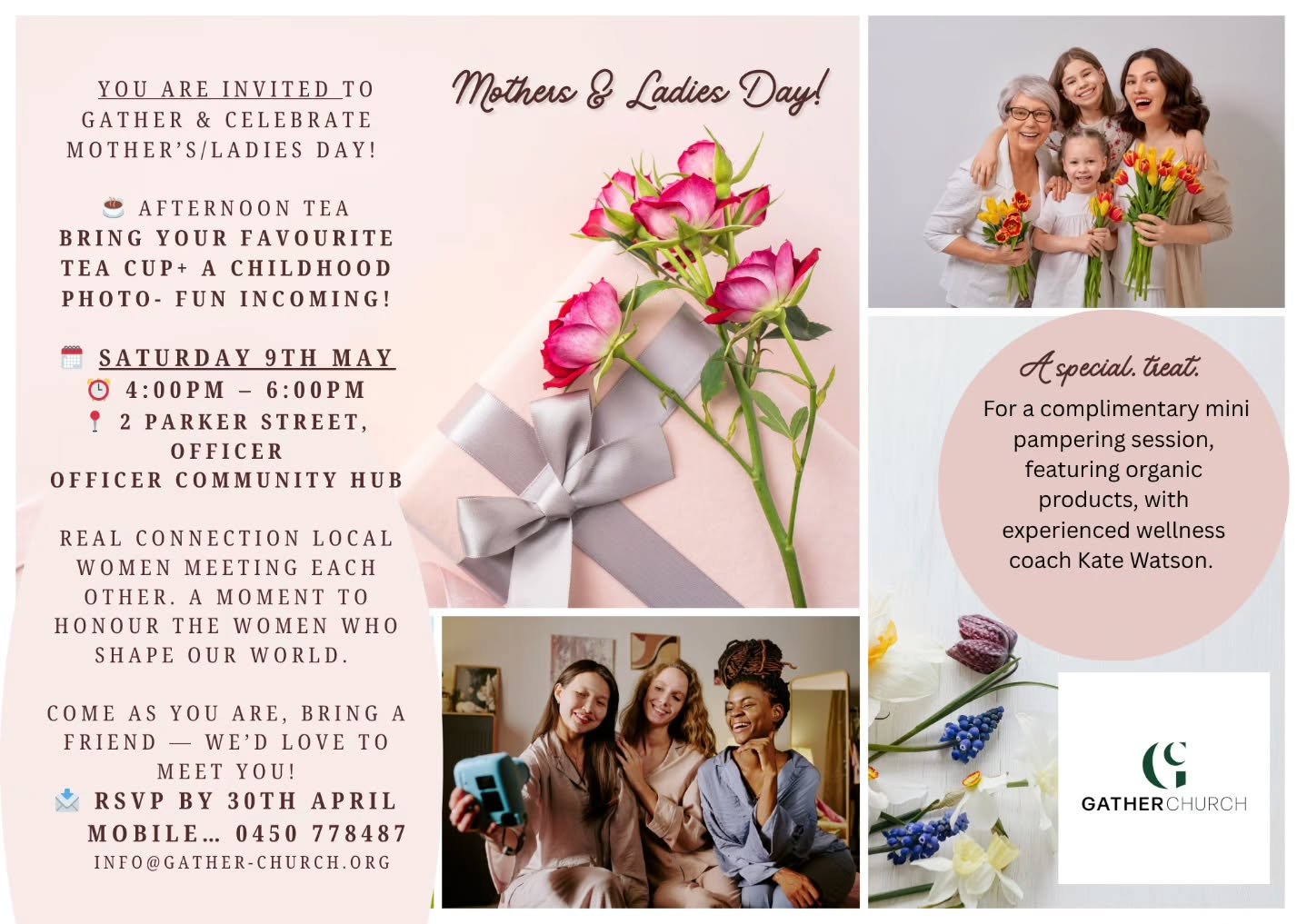 This Saturday afternoon local ladies coming together to celebrate mother's day!
RSVP by sending a DM