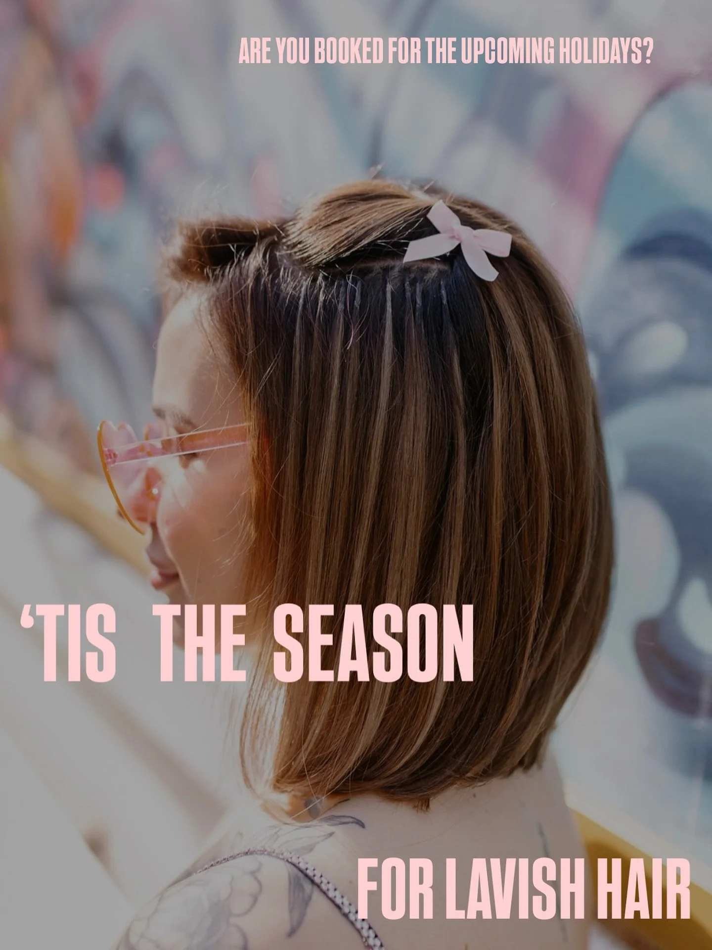 The holiday rush is real! 😍 From Halloween to New Year&rsquo;s, our books can fill up FAST! Pre-book your appointments now so you are glammed this whole holiday season ✨
&mdash; no last minute stress, just flawless hair for every event. 💫

Here&rsq