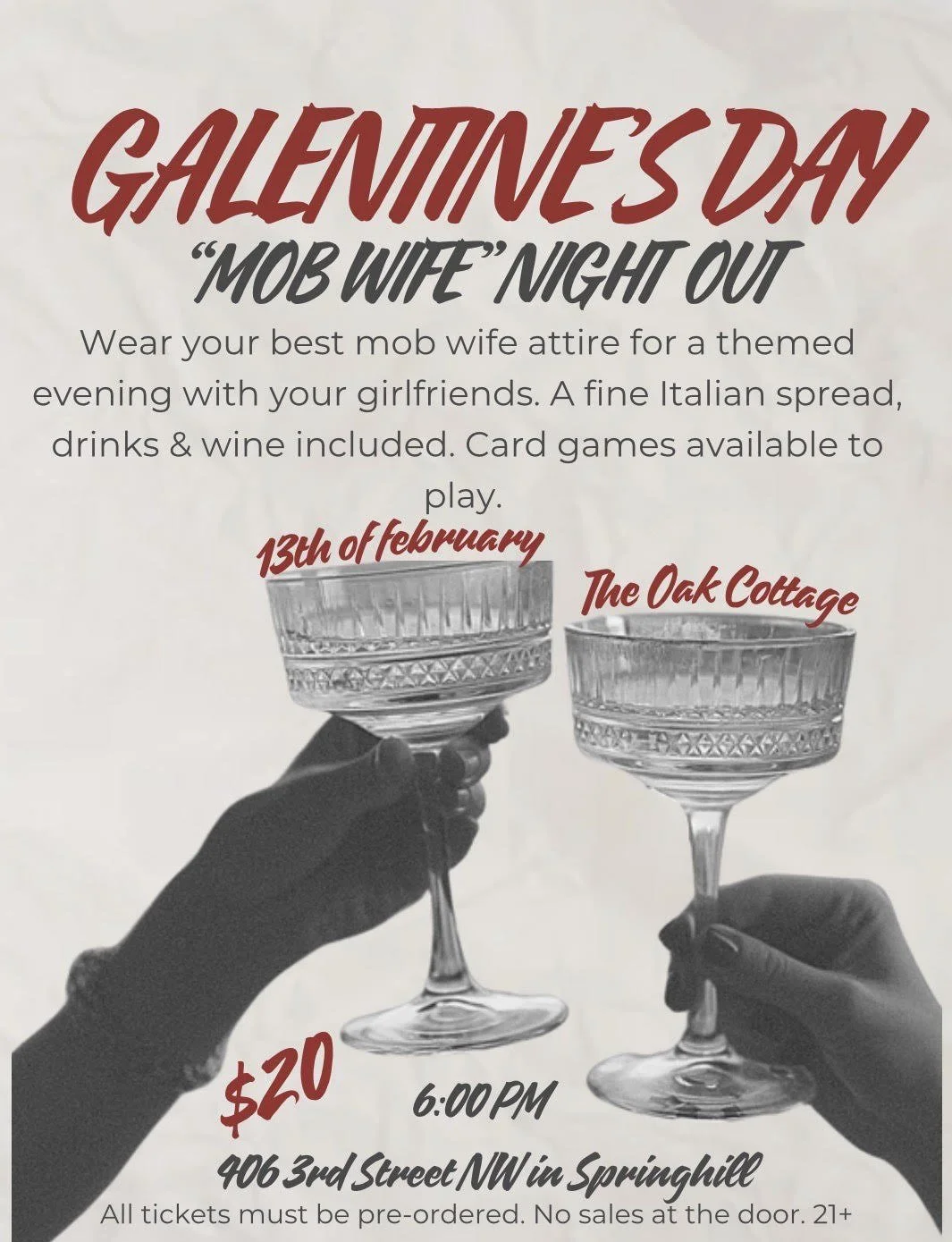 Galentine's Day "Mob Wife" Night Out