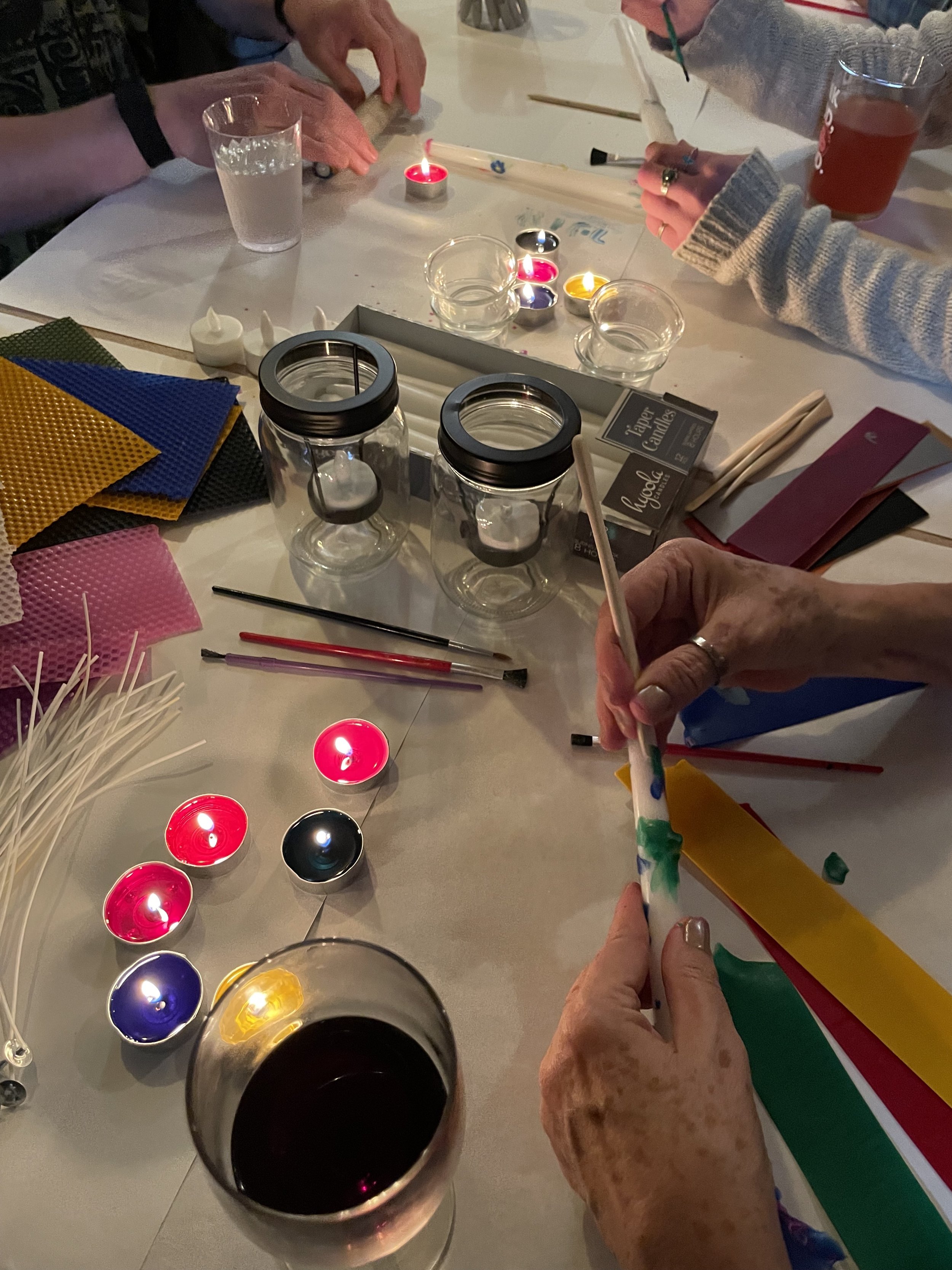 Candle Painting: Such a fun thing to do during the cold months, or when sitting outside among friends!