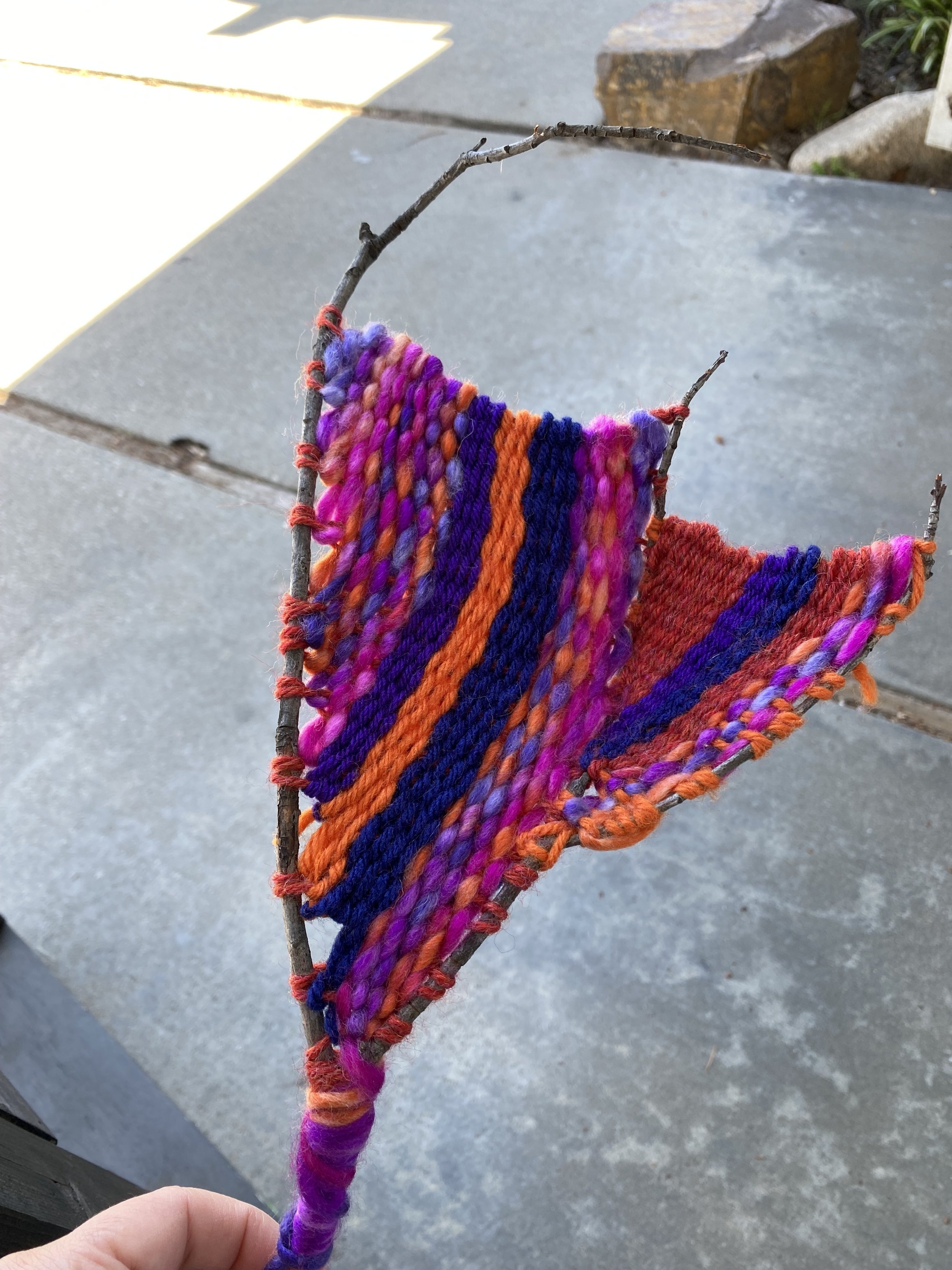 Stick Weaving: Turn bits of string and found sticks into art!