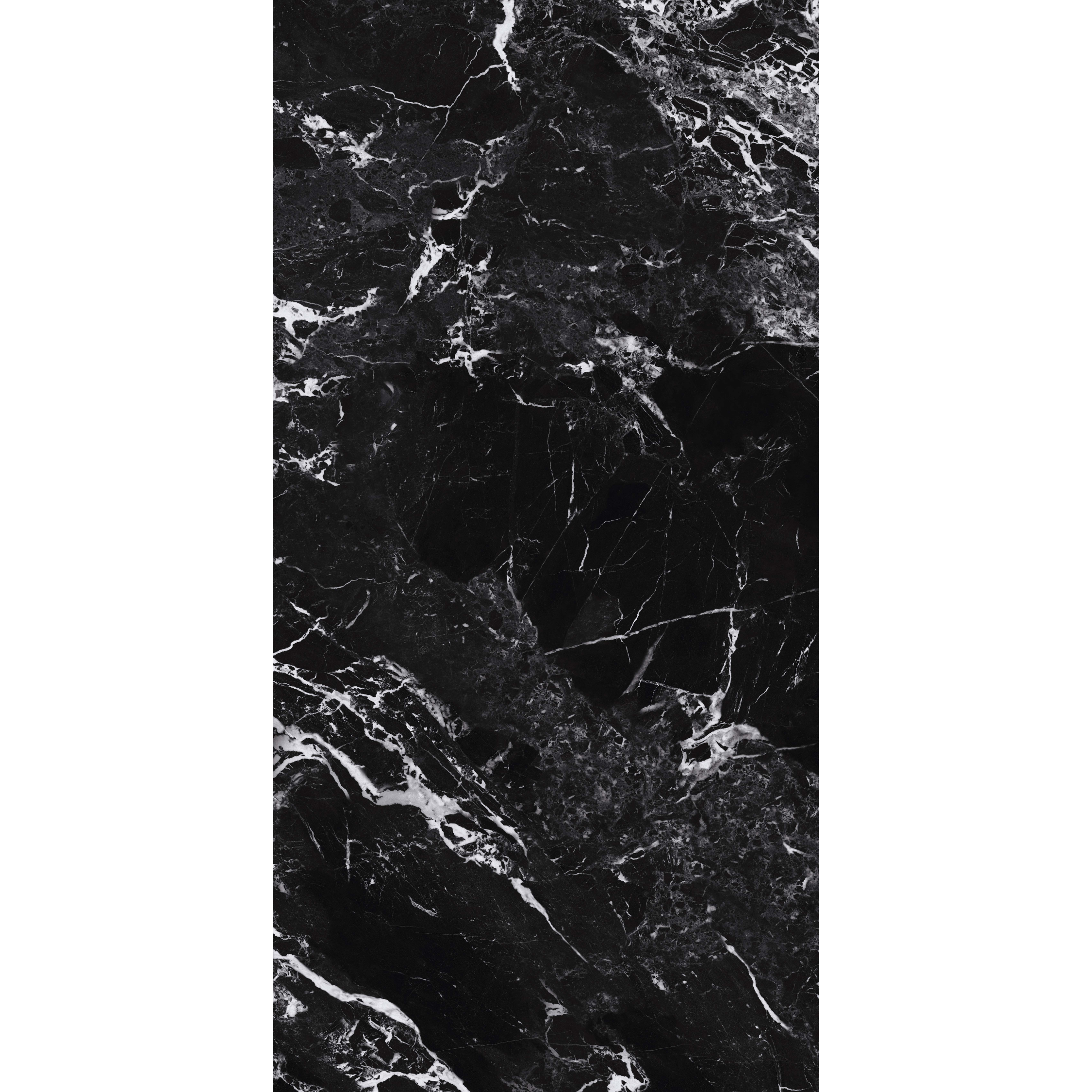 Ashford Black porcelain tile with marble veining