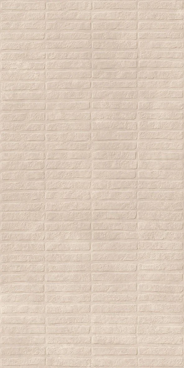 beige textured wall tile vertical stone pattern tile architectural feature tile soft neutral 3D surface modern rustic wall tile tactile stone look porcelain