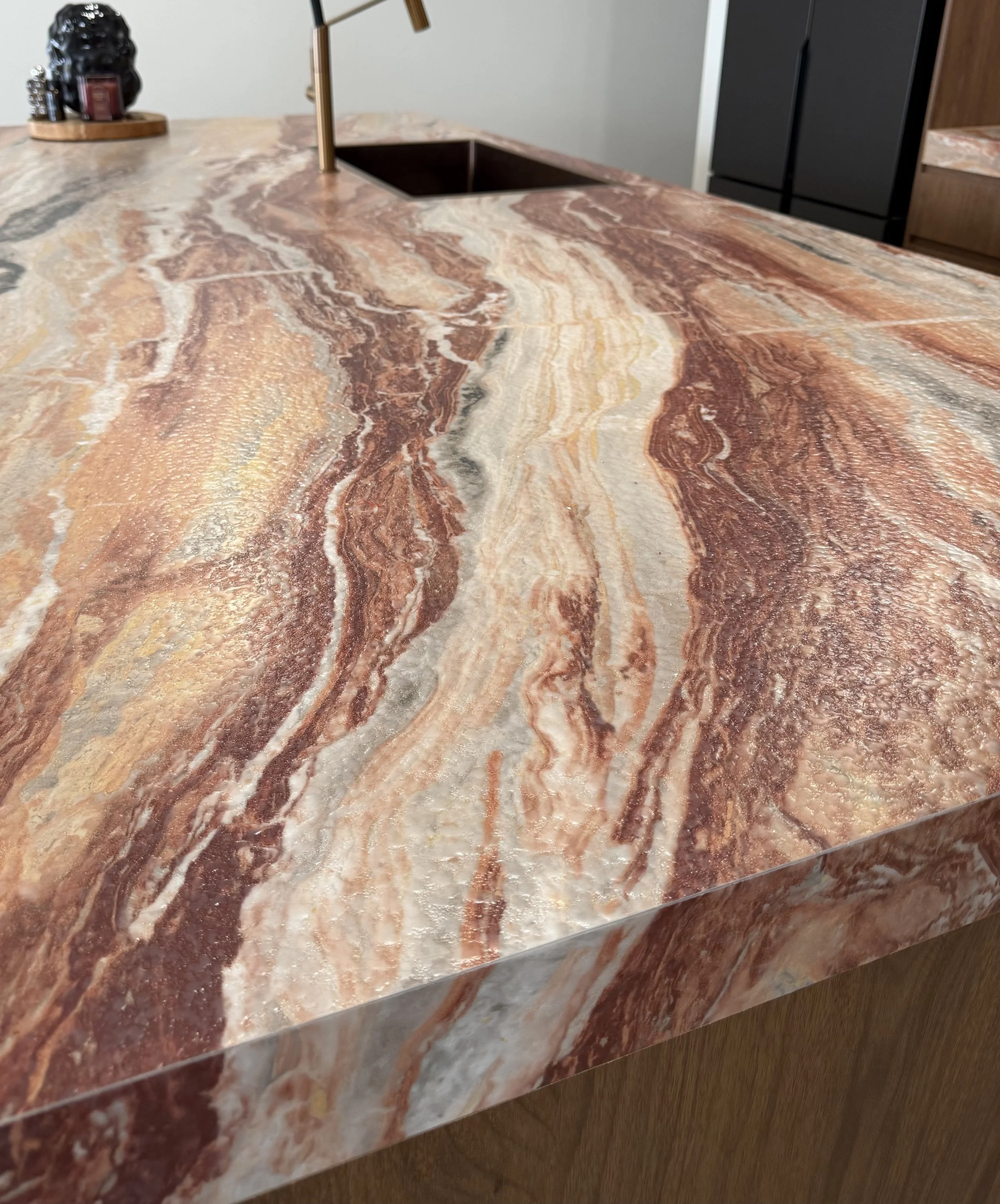 Porcelain slab and engineered quartz fabrication in Perth by Eleganz Fabrication Co