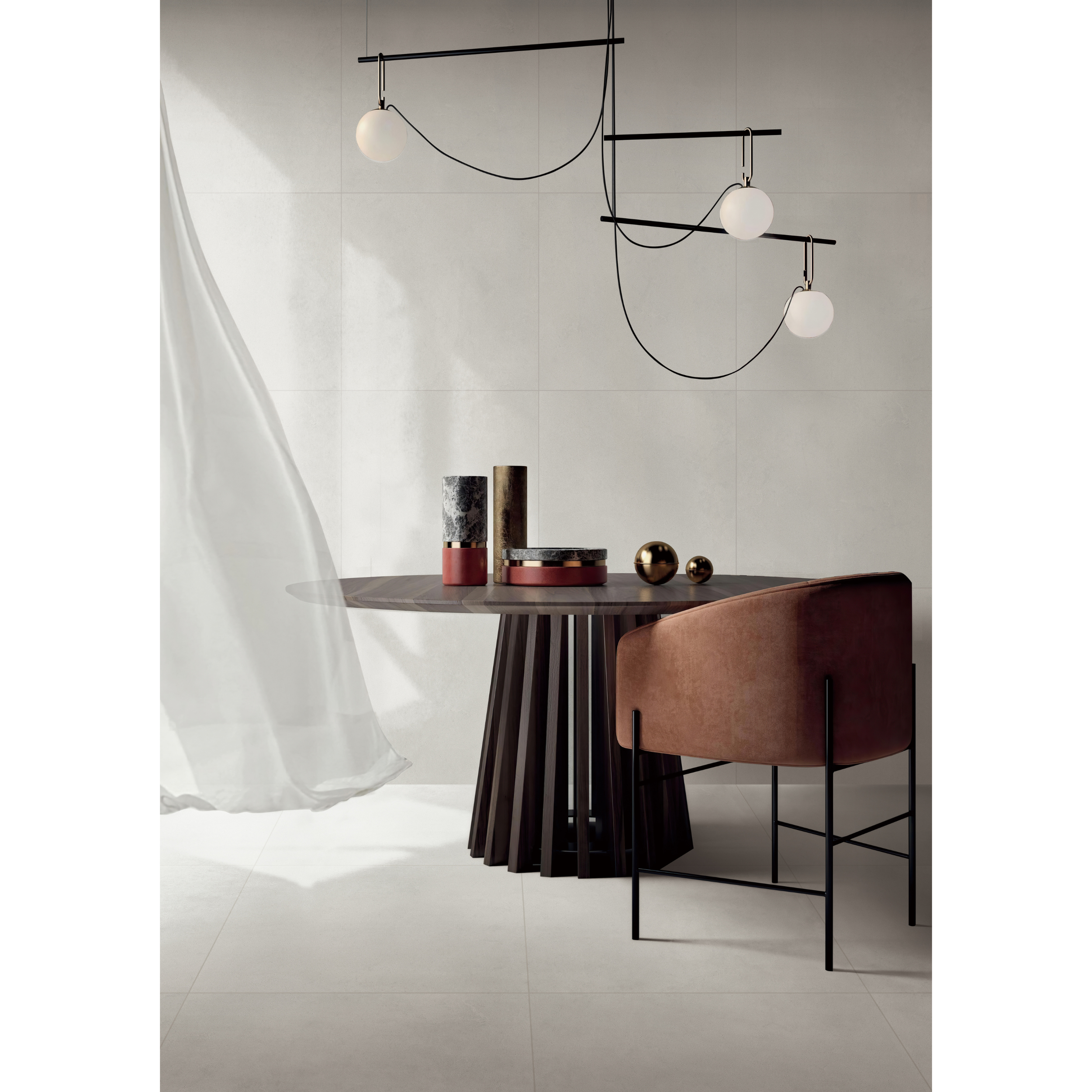 Modern cement style tile with matte finish