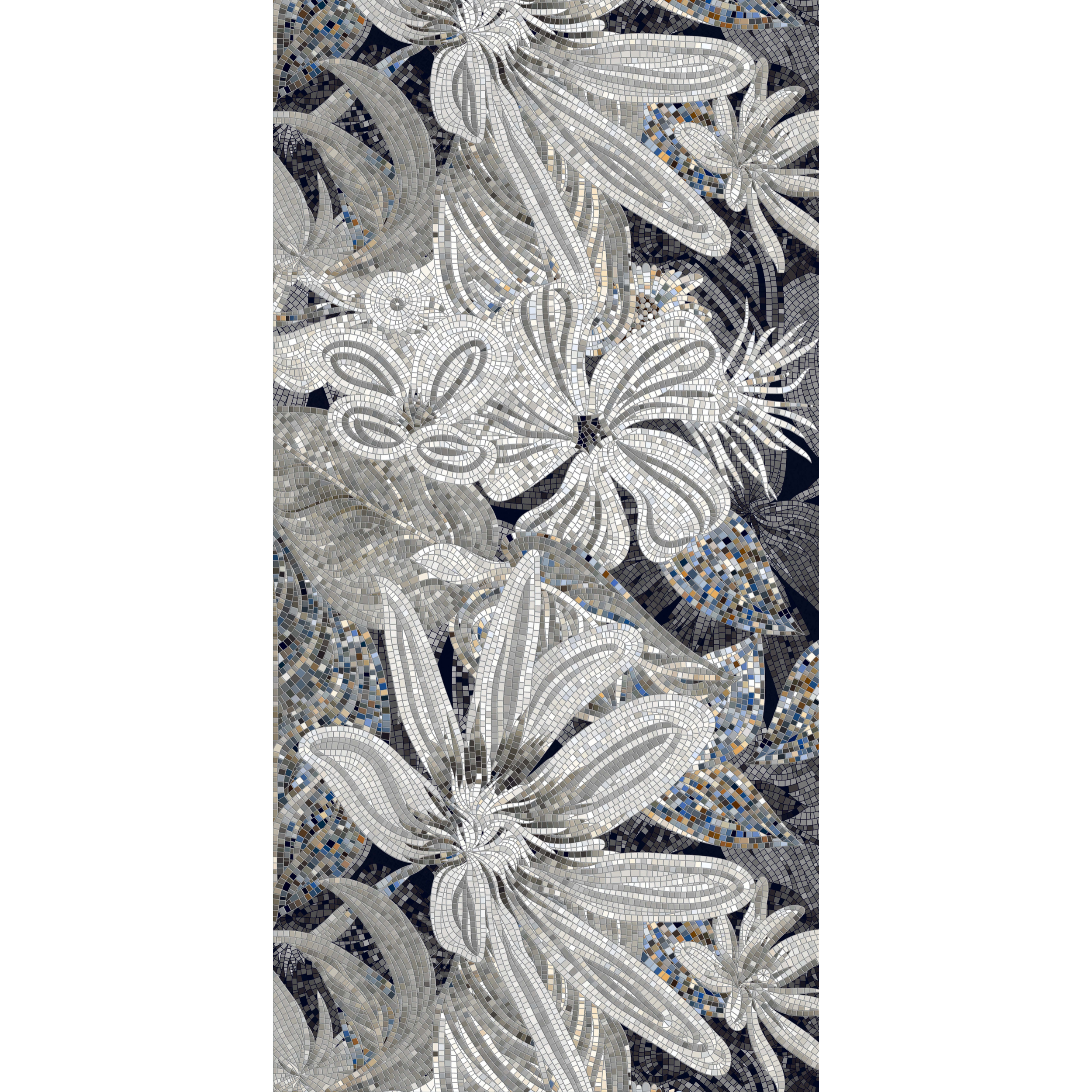 Flora Mosaic tile with intricate floral tesserae