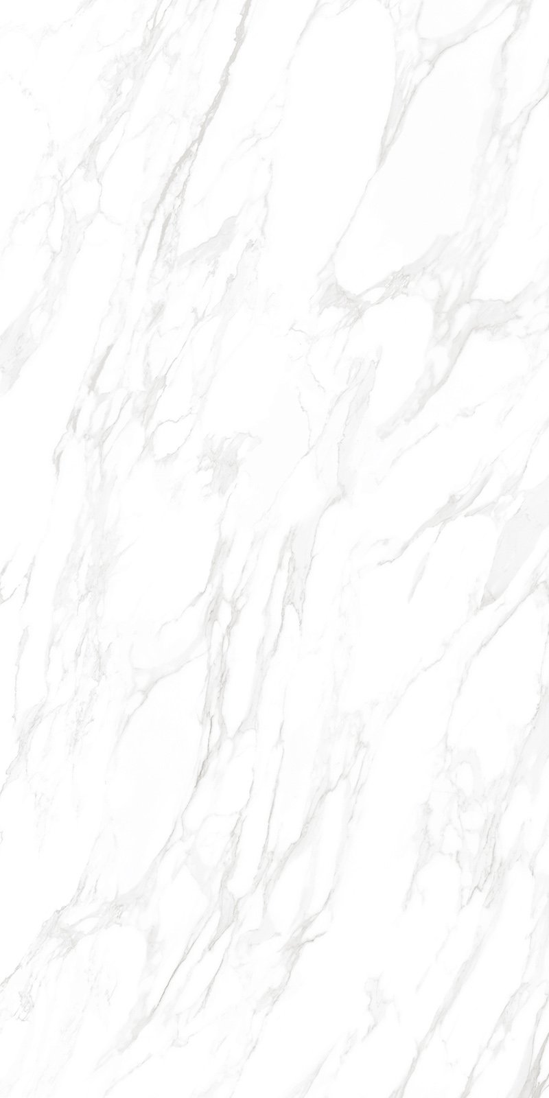 "Create a luxurious atmosphere with the Lava Statuario porcelain tile, featuring striking veining against a white background."