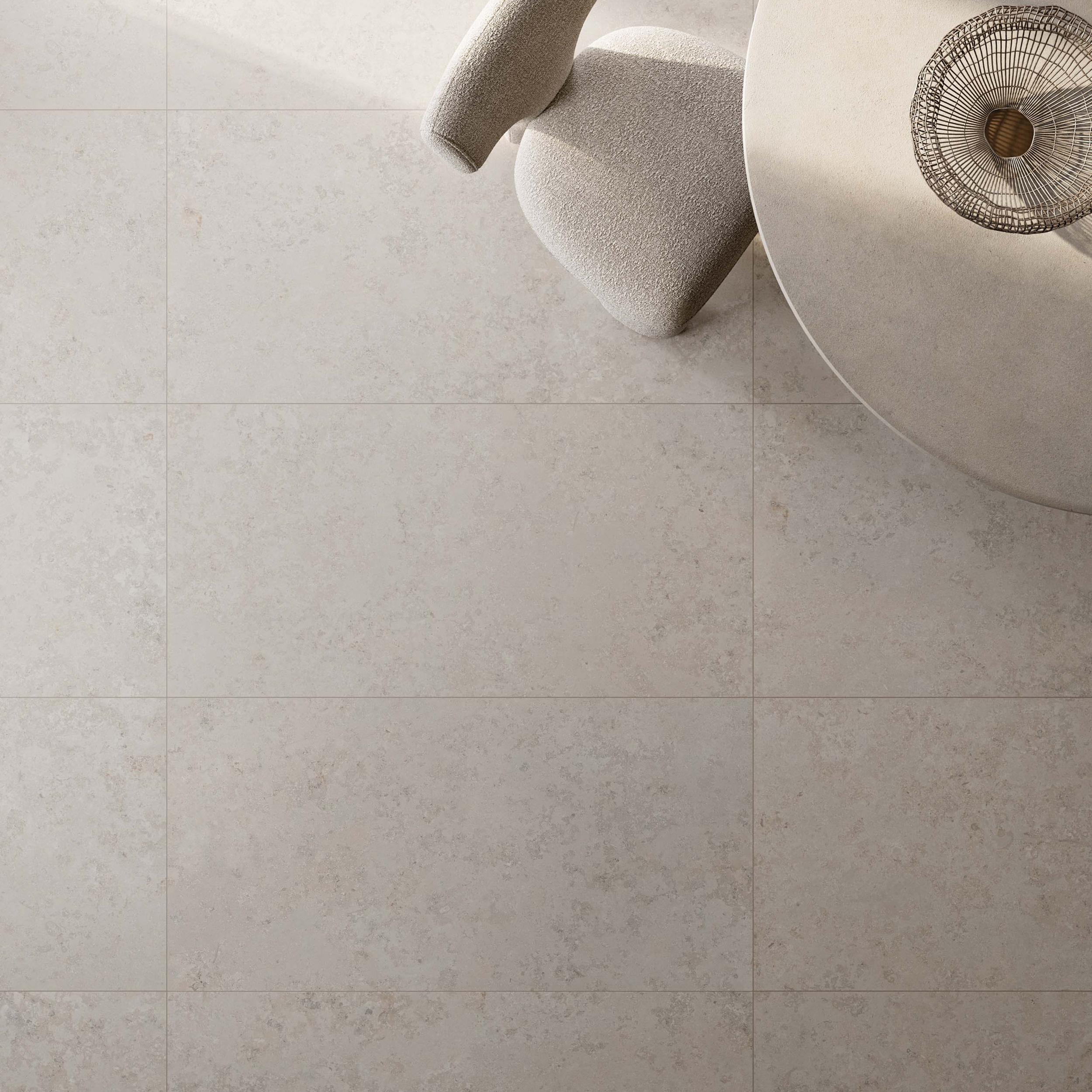 Neutral Jura limestone inspired porcelain tile