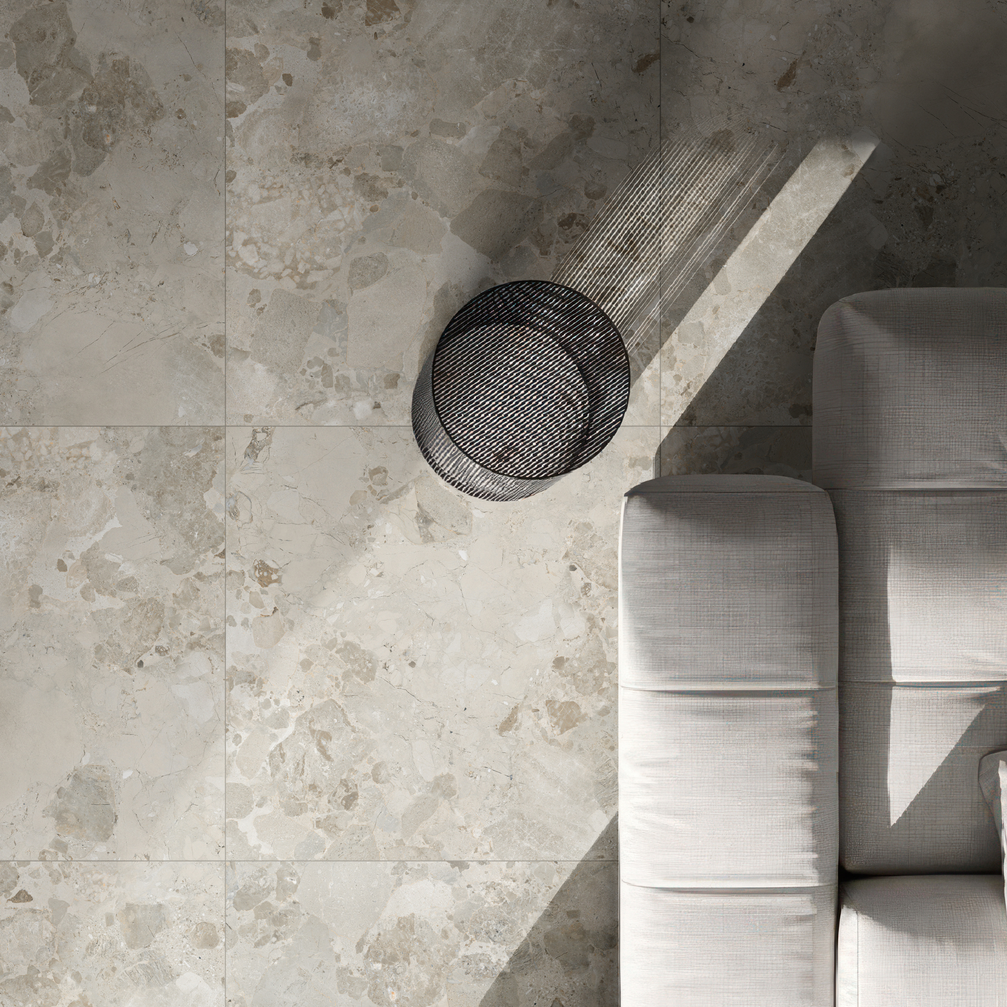 Matera Beige brecciated porcelain tile detail