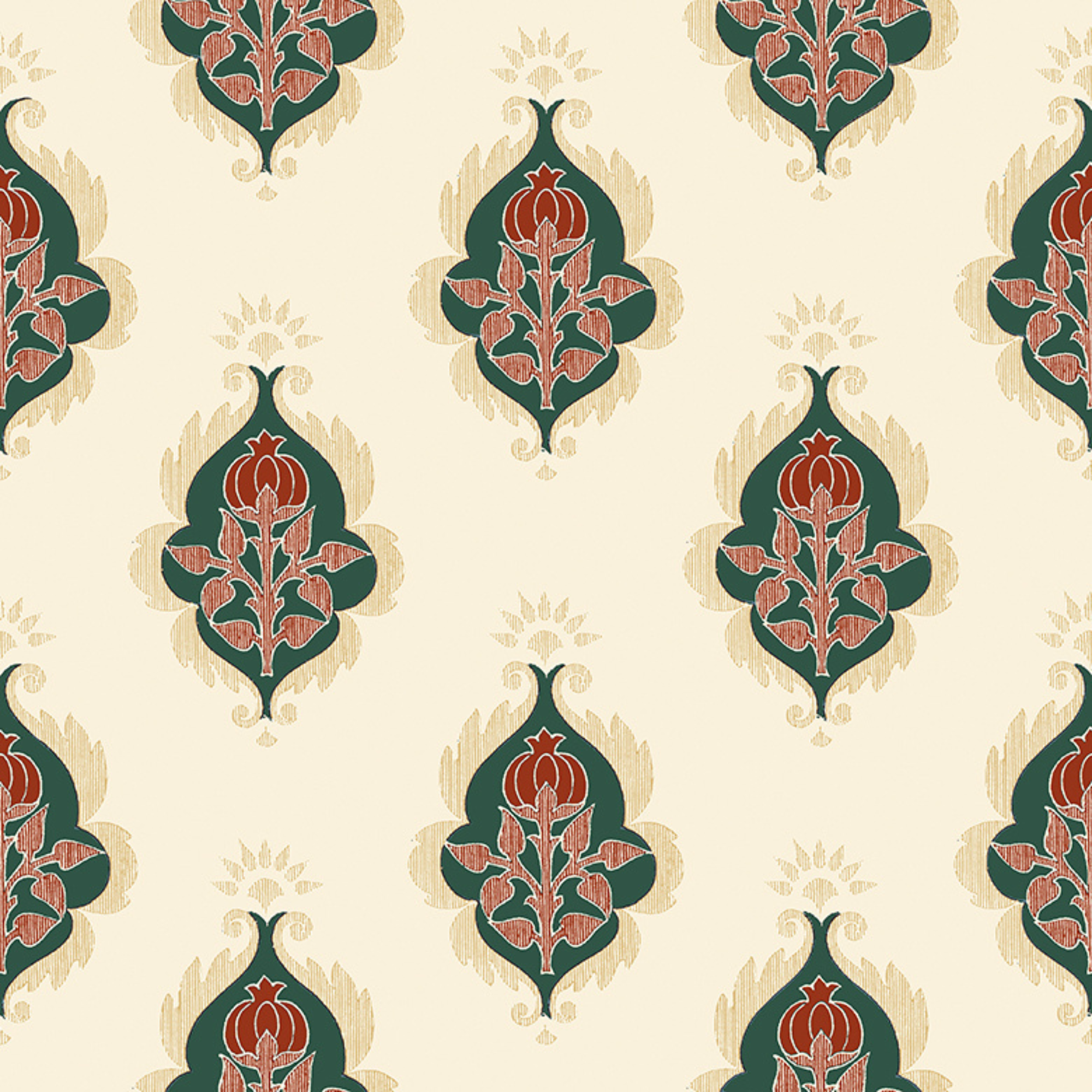 Turkish pomegranate motif tile  Anatolian inspired tile design