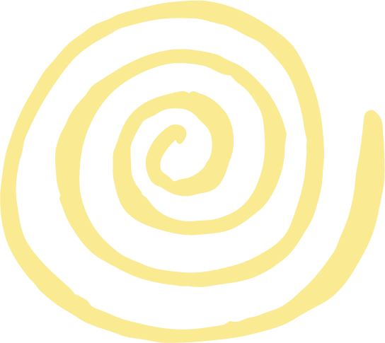 Custom yellow spiral illustration.