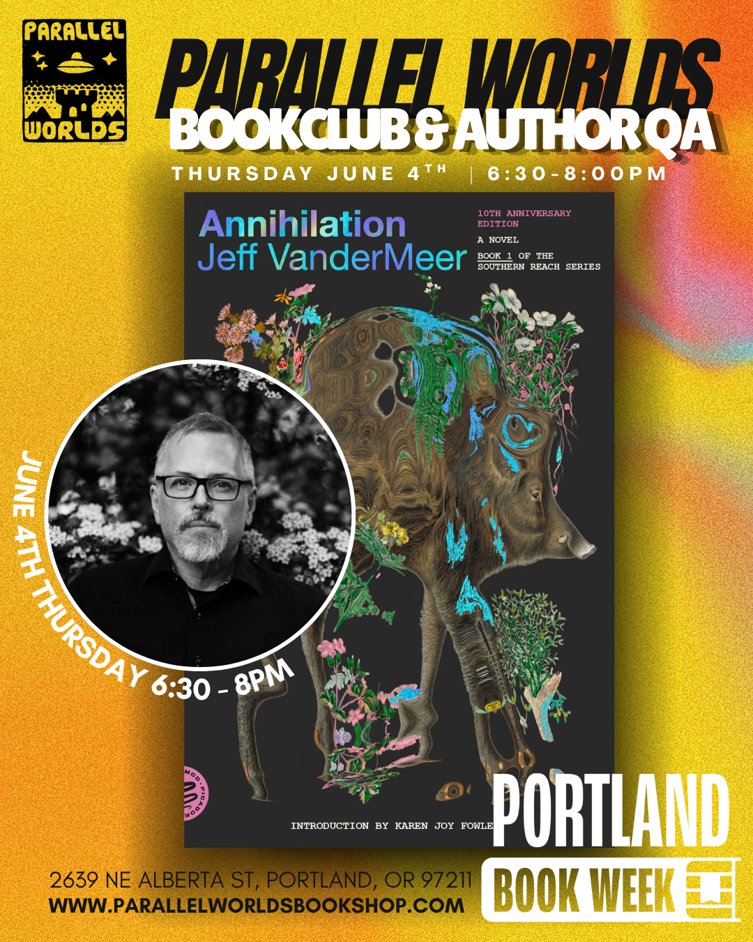 Portland Book Week Kick off: Jeff Vandermeer Bookclub + Author Q&amp;A 