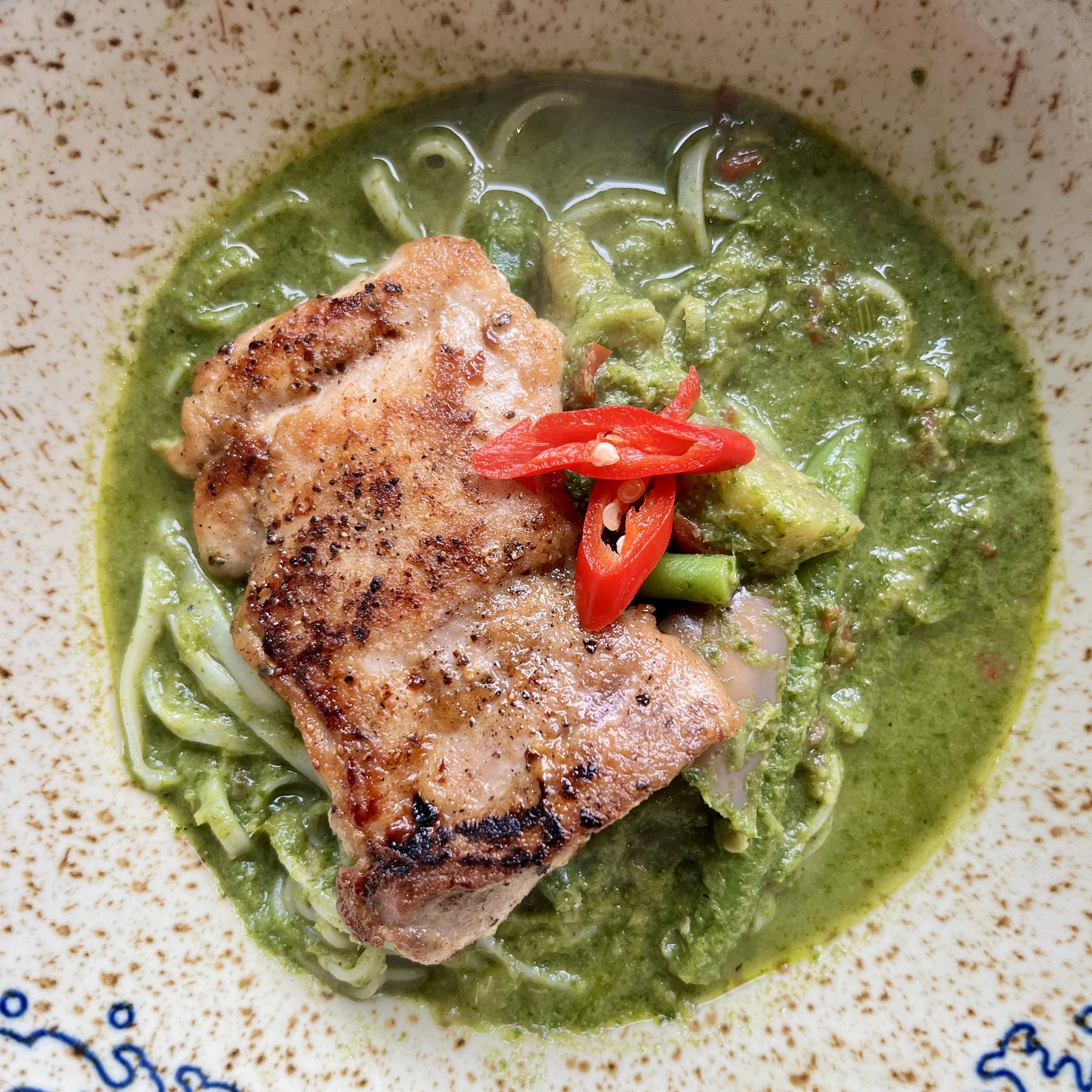 Green Curry w. Rice Noodles