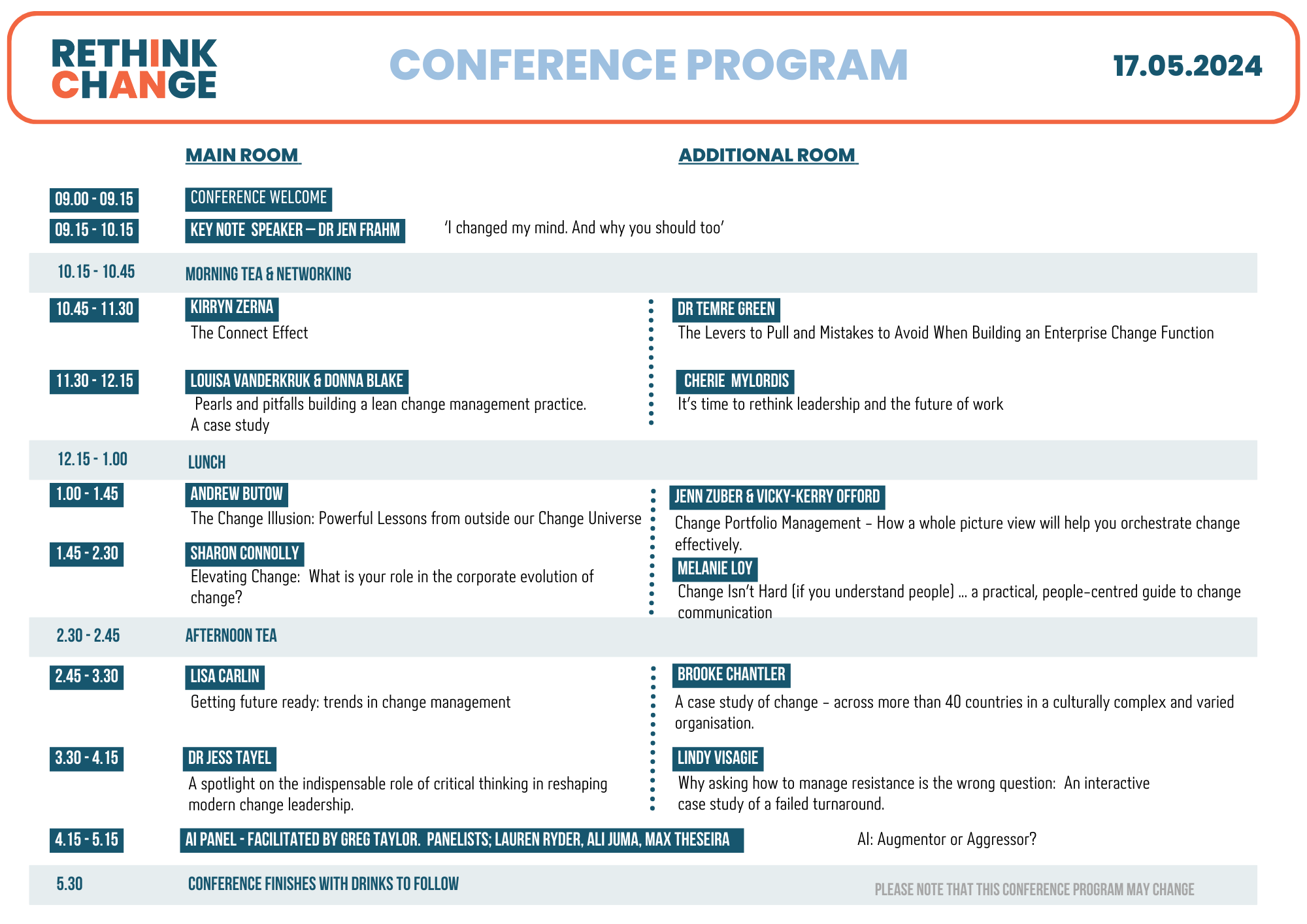 Rethink Program Conference 2024 — Rethink Change