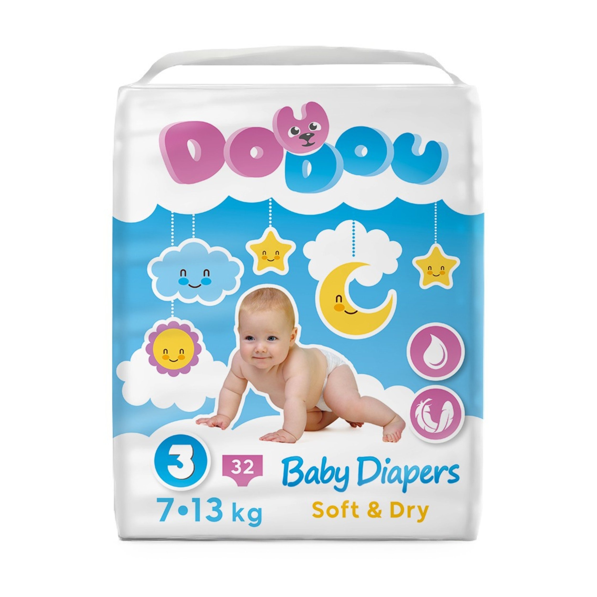 Baby Diapers, Size 3, 32pcs