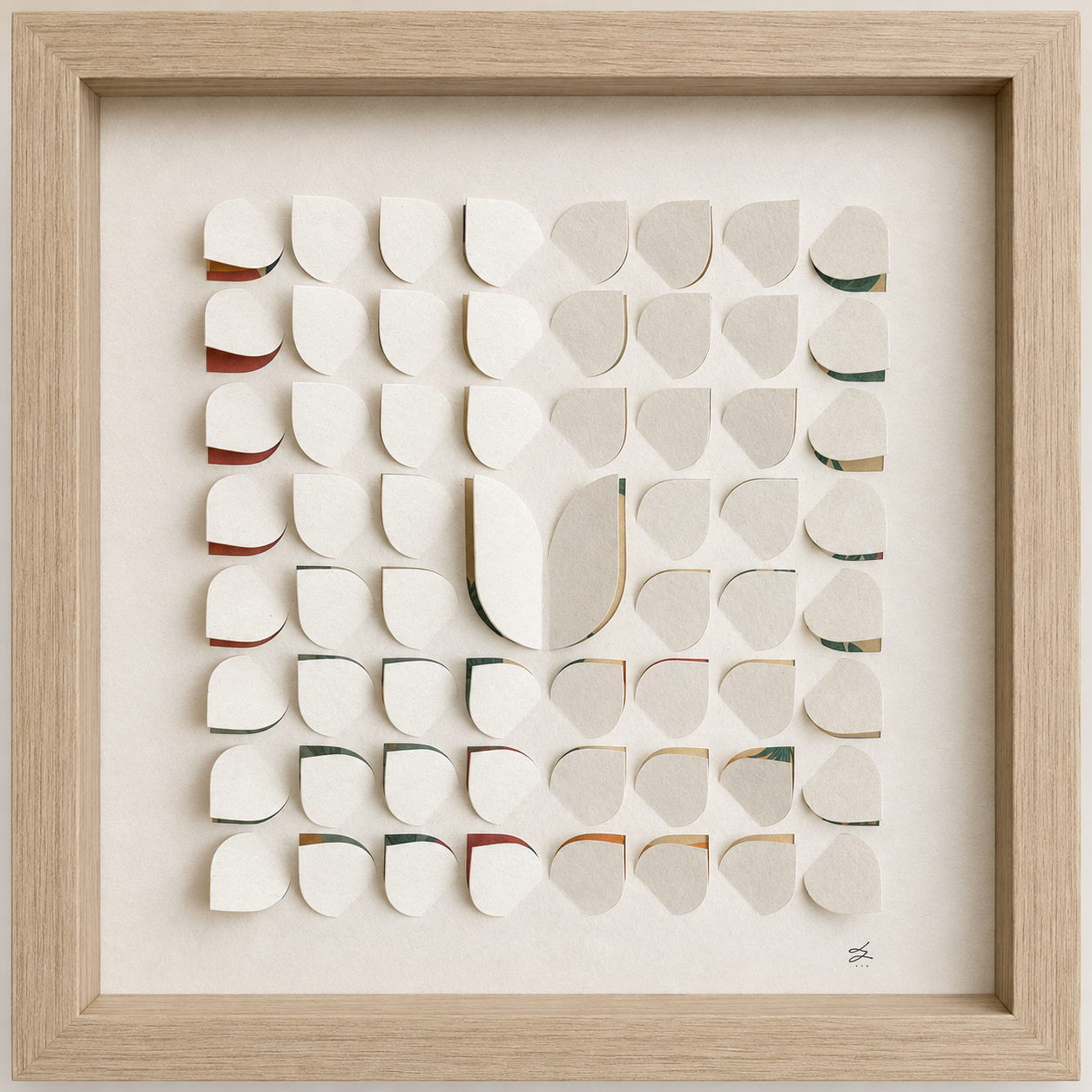 Couleurs cachées – Tableau en papier découpé en relief