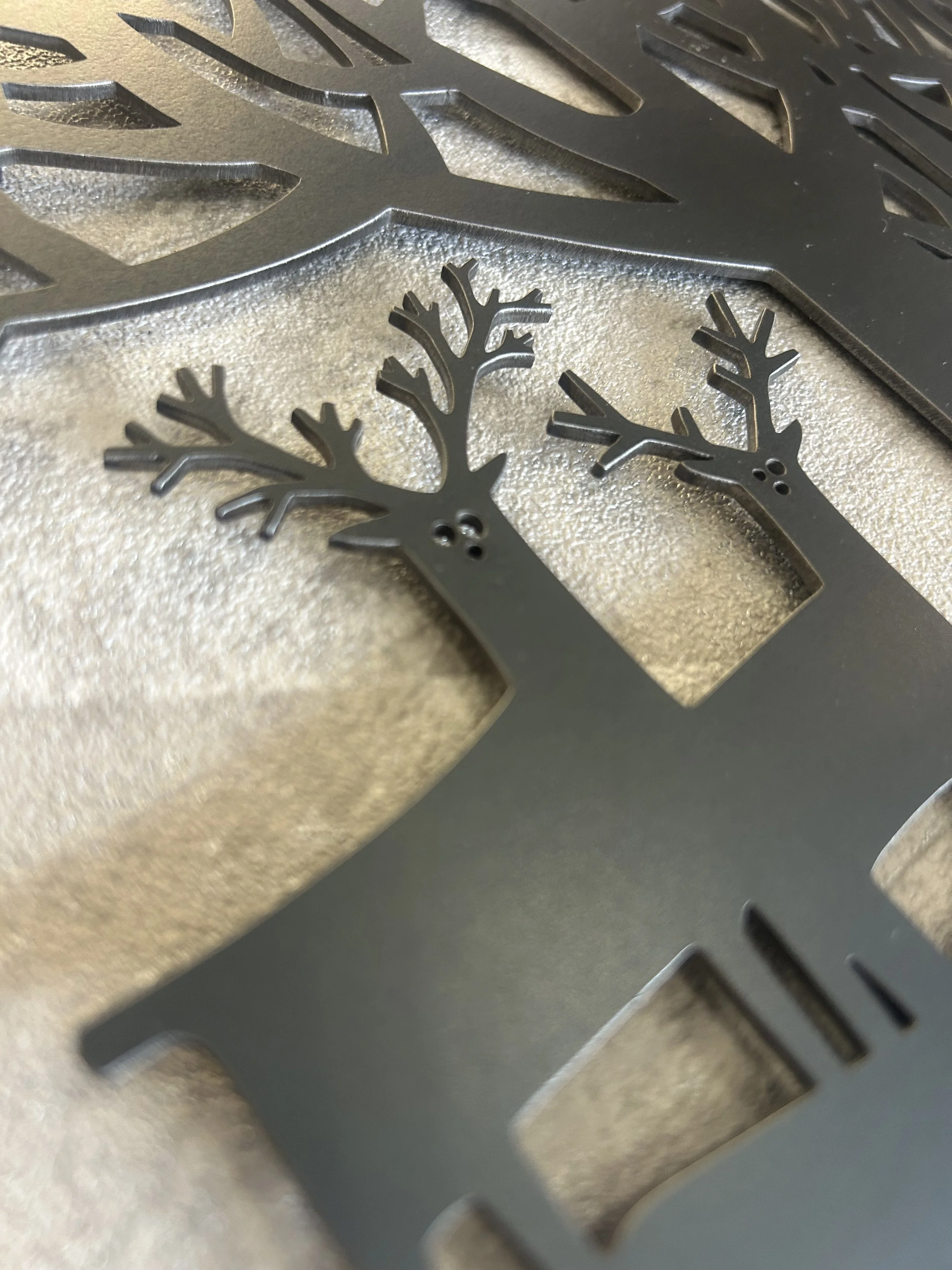 "Ma Forêt" - Dessous de plat décoratif en acier brut