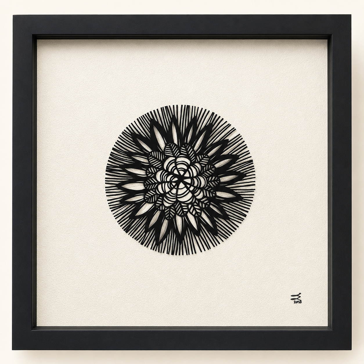 Floraison graphique – Découpage papier original