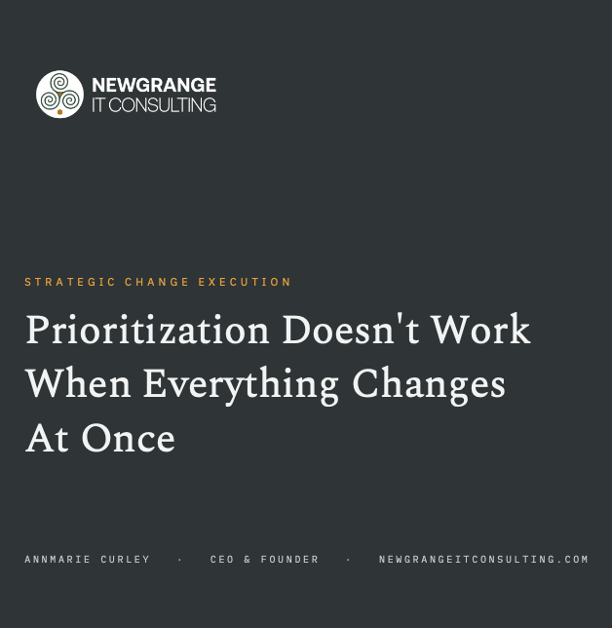 Prioritization Doesn't Work When Everything Changes At Once