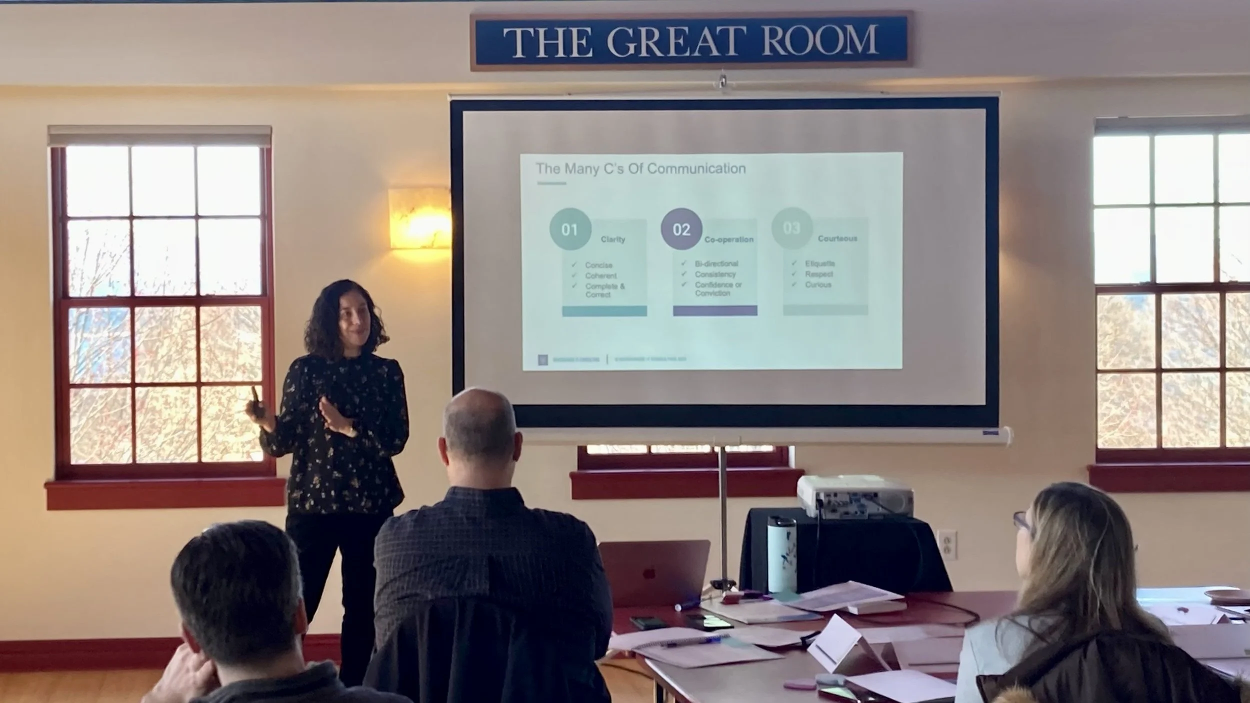 Annmarie Curley leading a leadership workshop.