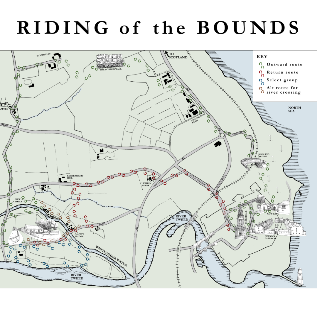 Berwick Riding of the Bounds Illustrated Map - Base Map
