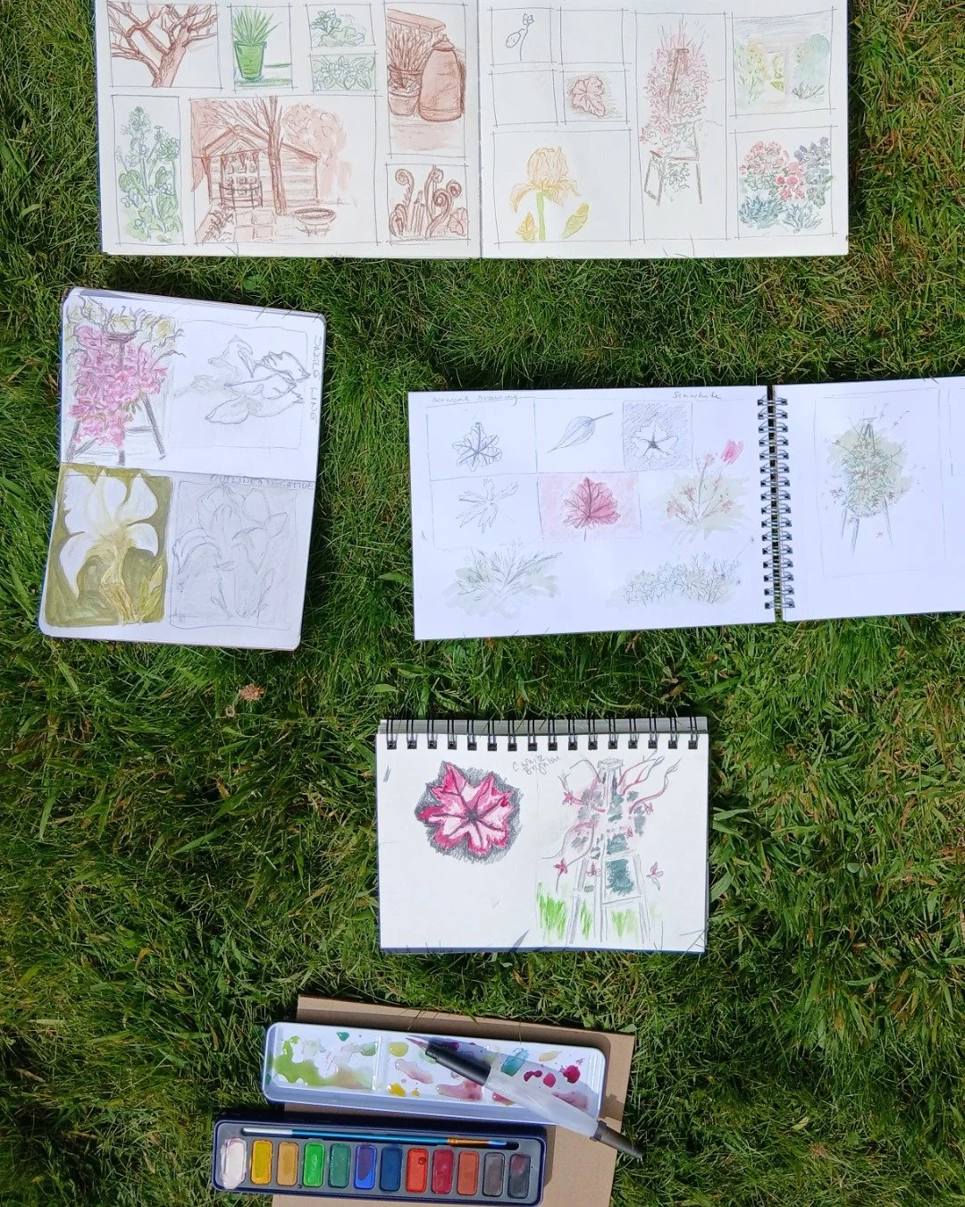 Sketchbooks, paints and pencils, a beautiful garden, and a morning well spent. 🌿

Earlier this week I ran my Glorious Gardens Green Sketch Club session in the grounds of Paxton House &mdash; a small group, which meant it felt wonderfully relaxed and