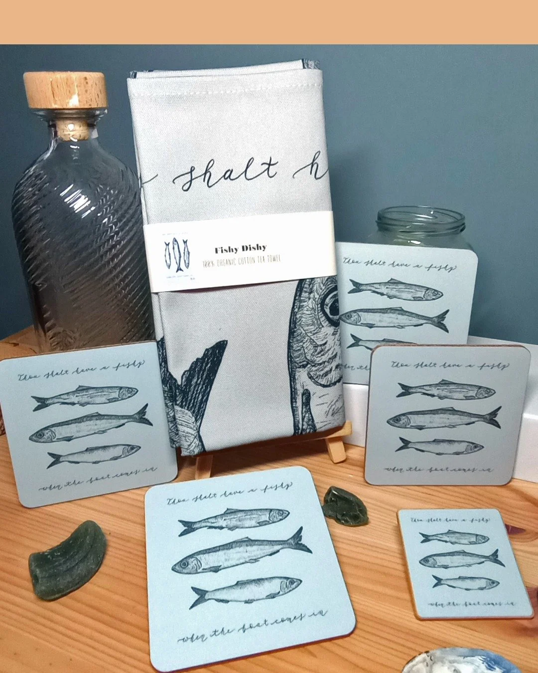 Thou shalt have a fishy, on a little dishy, thou shalt have a fishy, when the boat comes in. 🐟

My Fishy Dishy range was inspired by the North East folk song "Dance to your Daddy" and features herring illustrations, hand-drawn in pen-and-i