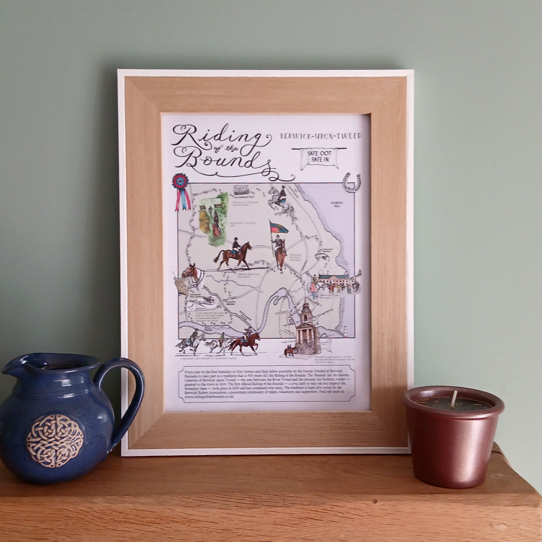 Riding of the Bounds Illustrated Map Print | Hand drawn Illustrations | Eco Art Print | A4 size