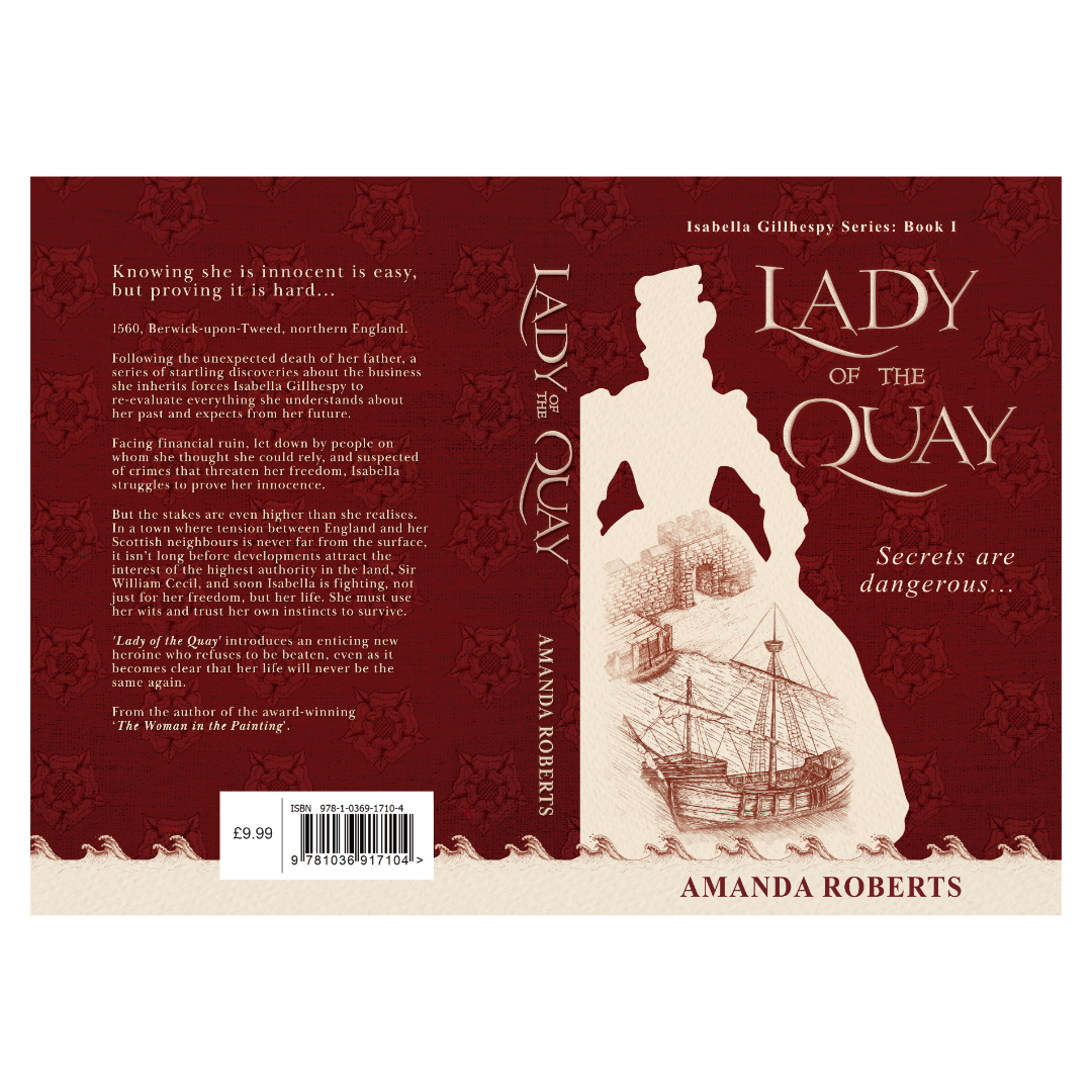 Lady of the Quay full wrap cover design and illustrations