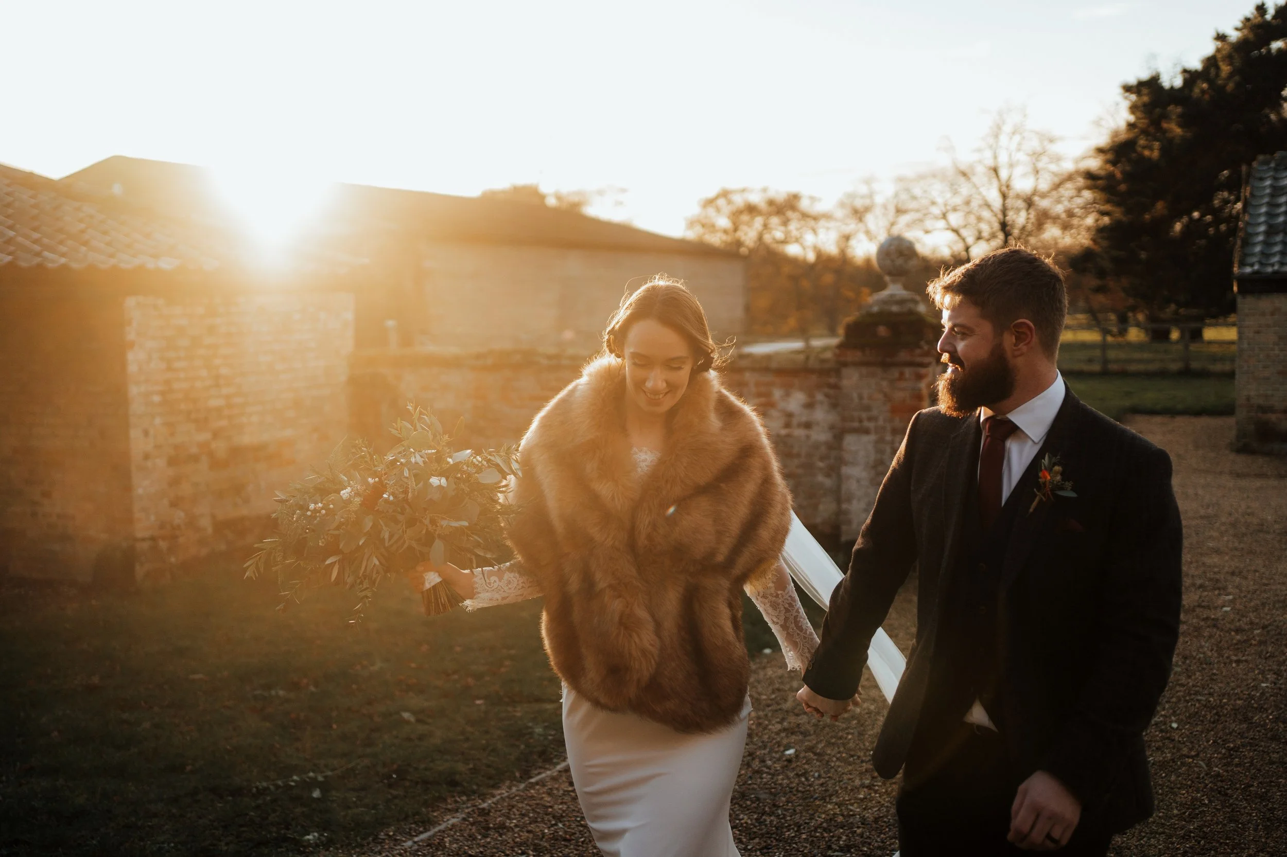 Real Wedding: Festive Wedding with mistletoe, Christmas trees and burgundy bridesmaids